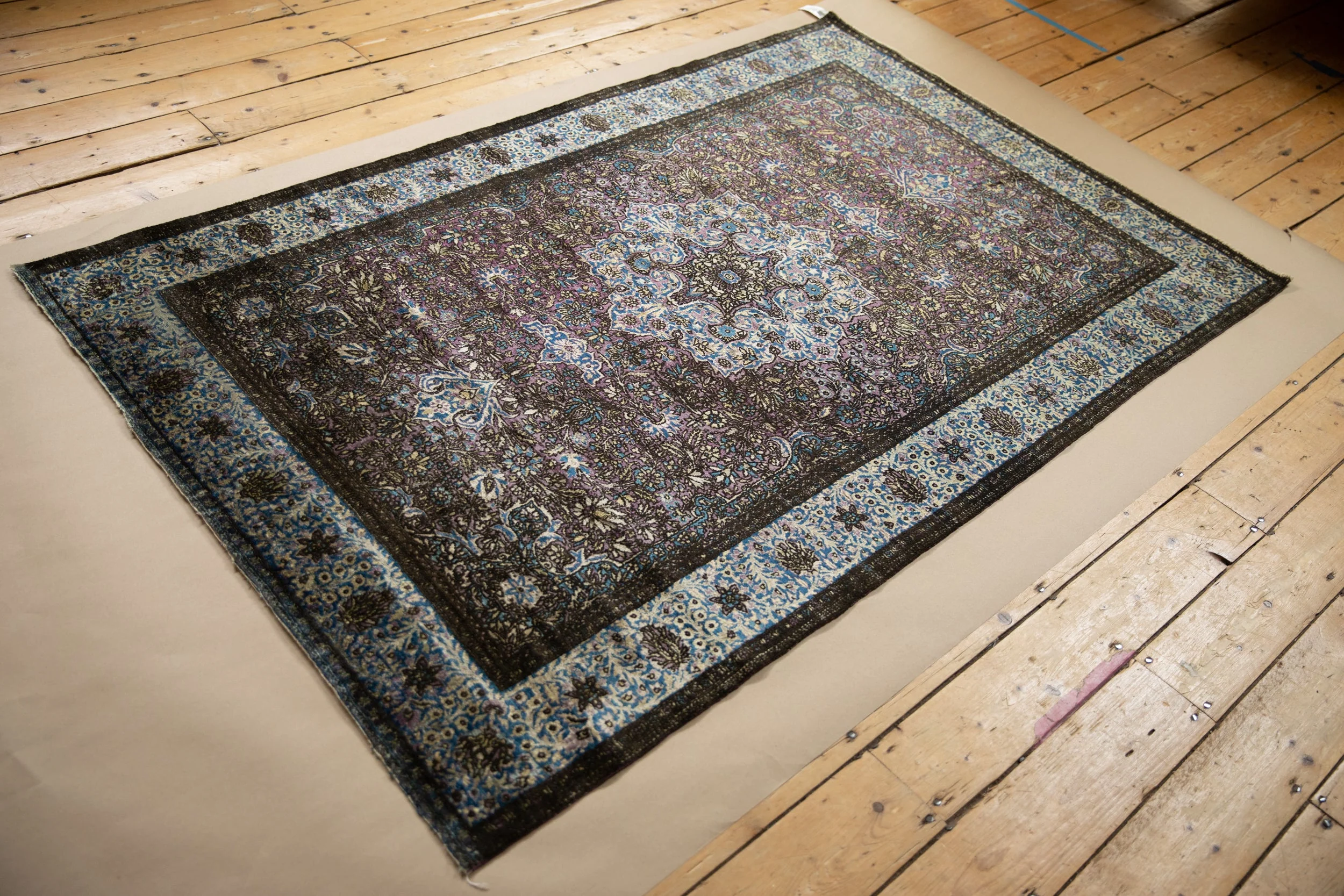 4x7 Antique Silk Kashan Rug - Image 15