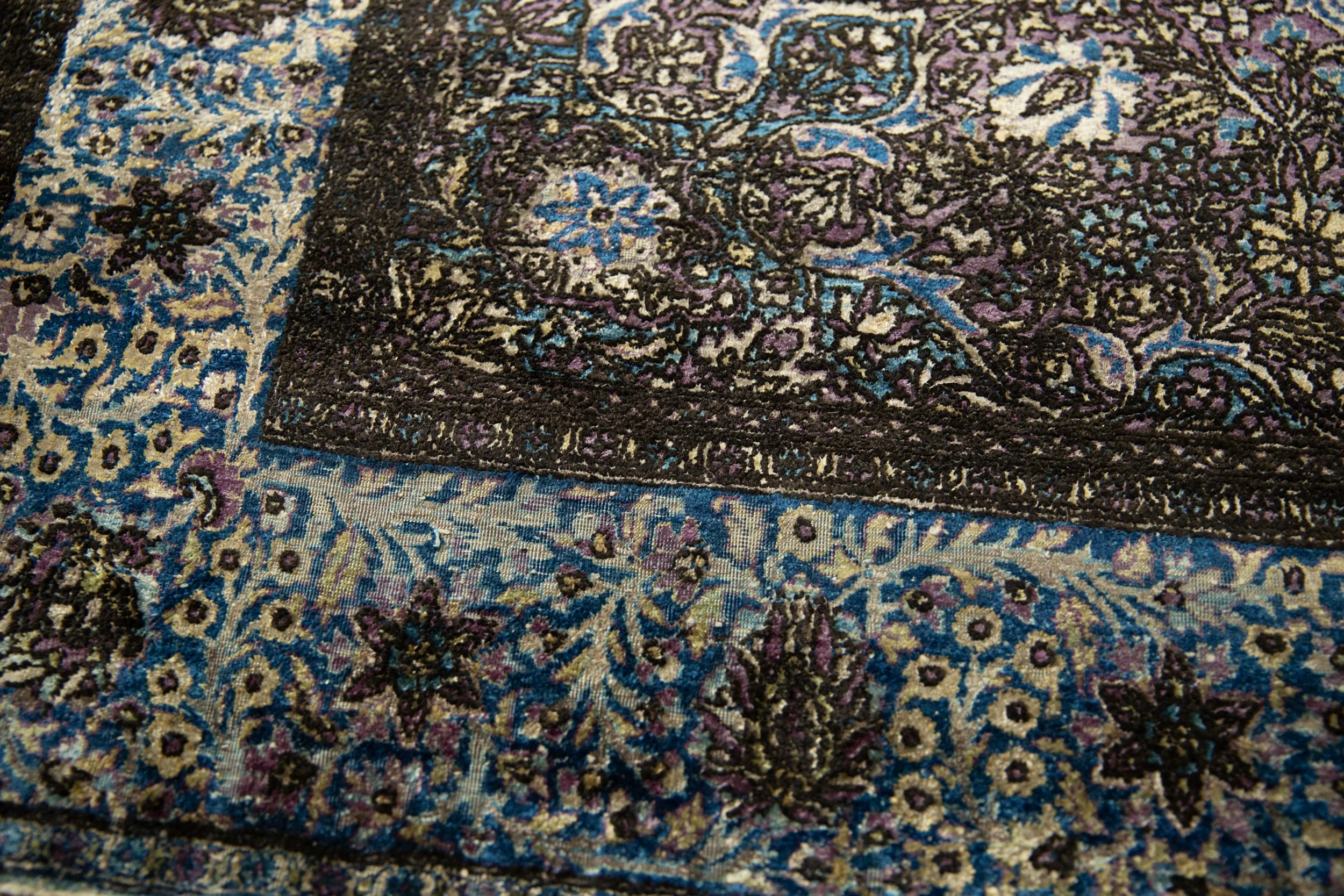 4x7 Antique Silk Kashan Rug - Image 16