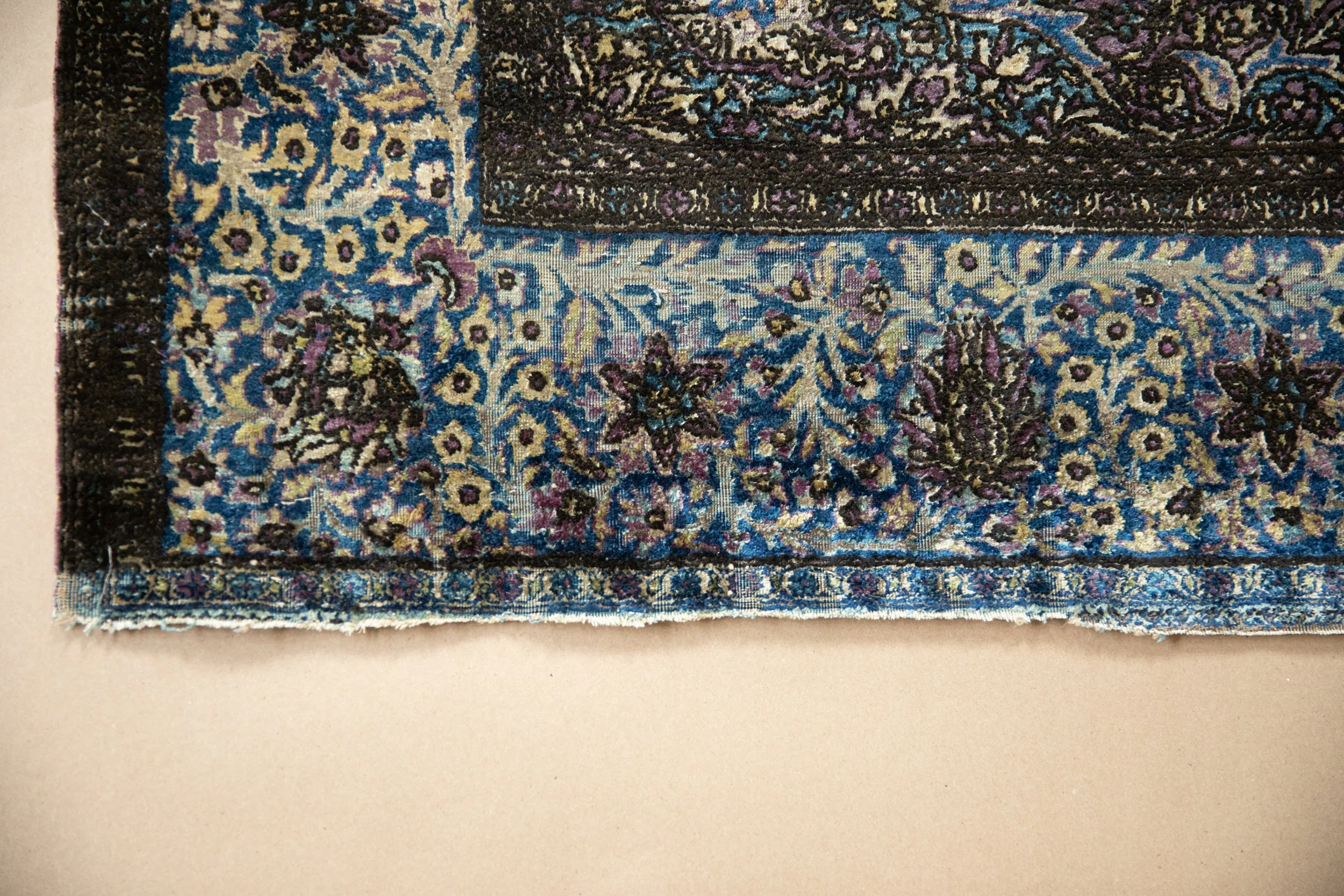 4x7 Antique Silk Kashan Rug - Image 3