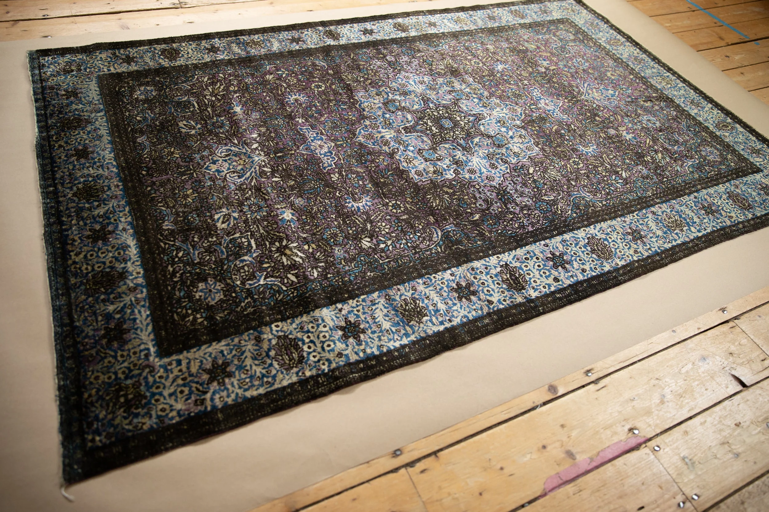 4x7 Antique Silk Kashan Rug - Image 6