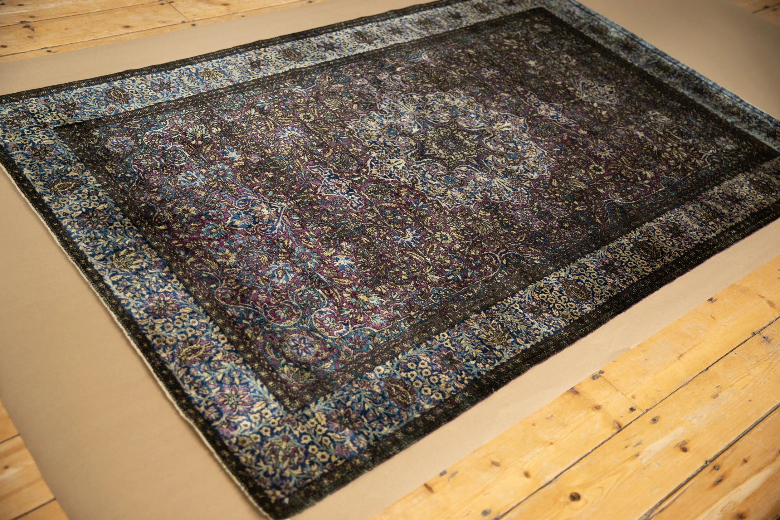 4x7 Antique Silk Kashan Rug - Image 8