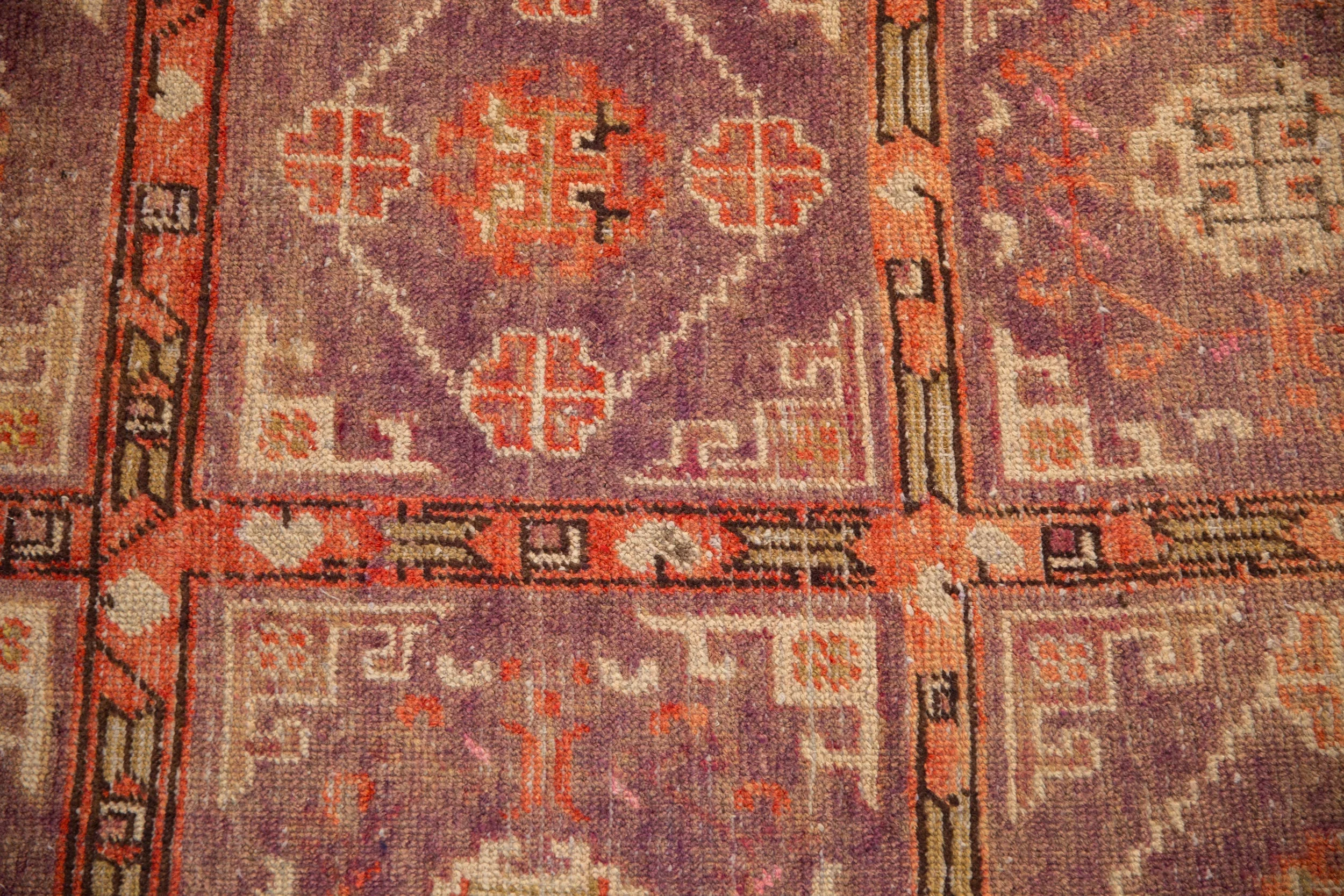 4x7 Vintage Distressed Khotan Rug - Image 3
