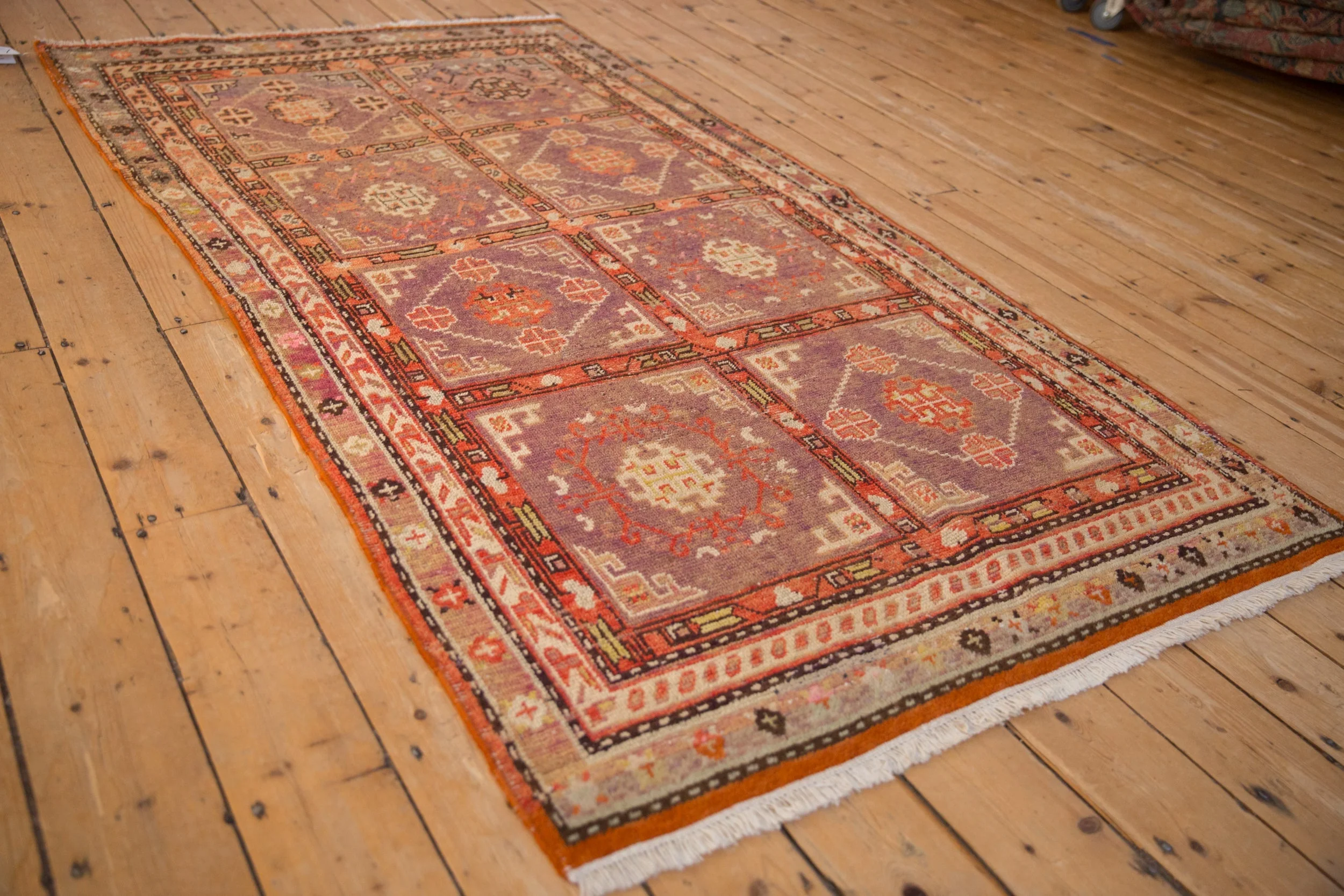4x7 Vintage Distressed Khotan Rug - Image 4