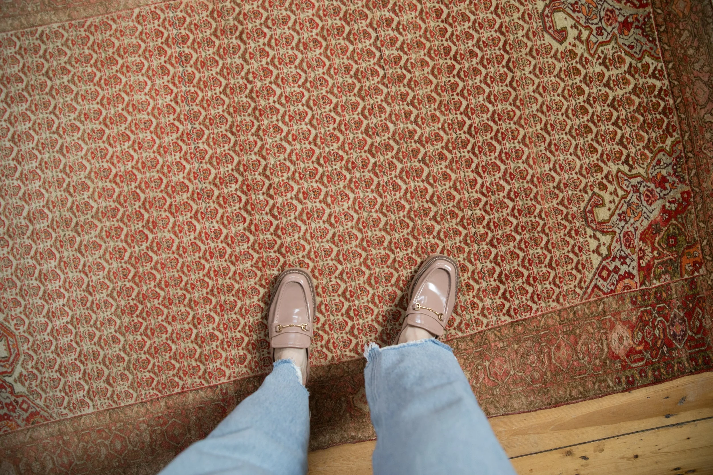 4x7 Vintage Distressed Malayer Rug - Image 2