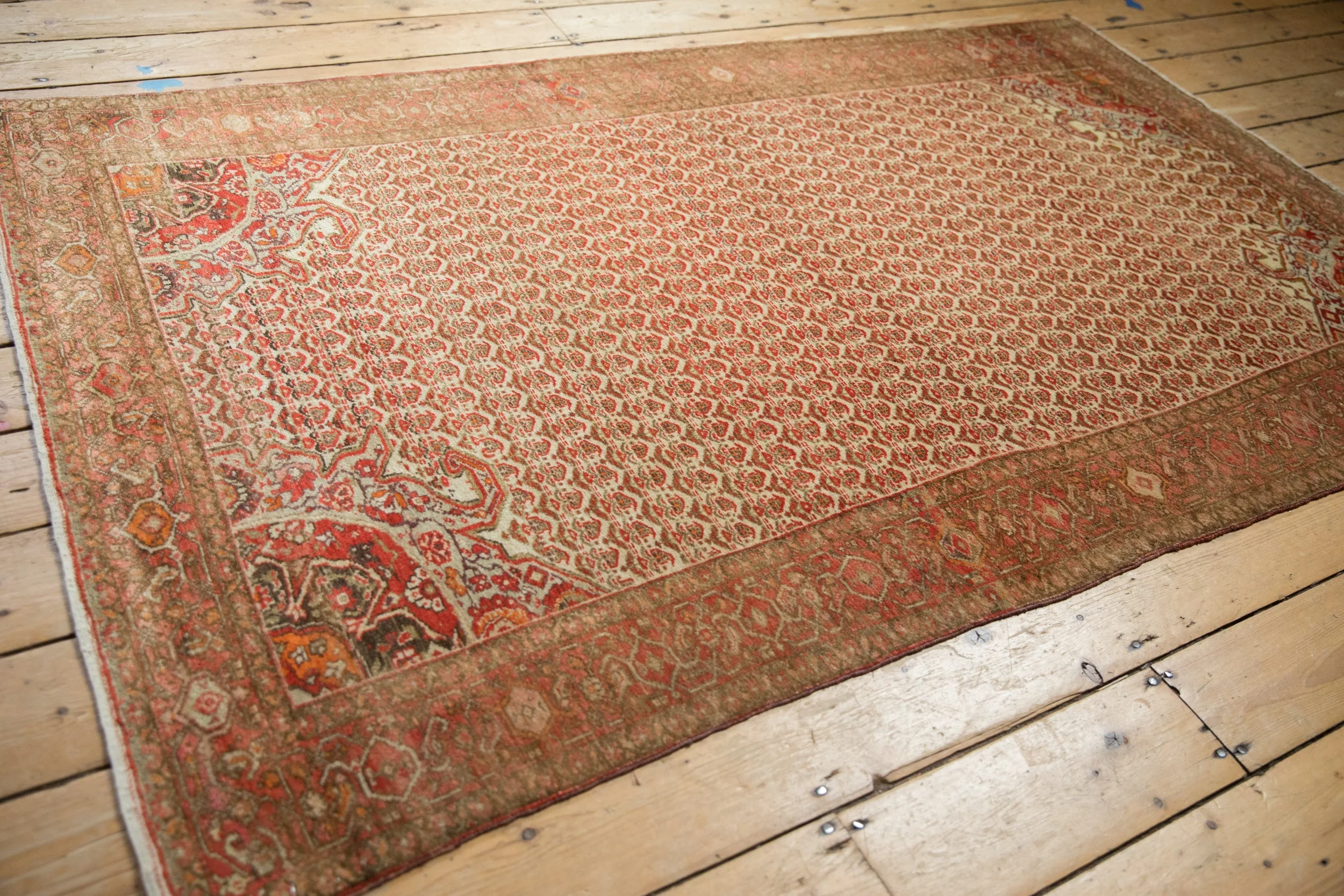4x7 Vintage Distressed Malayer Rug - Image 9