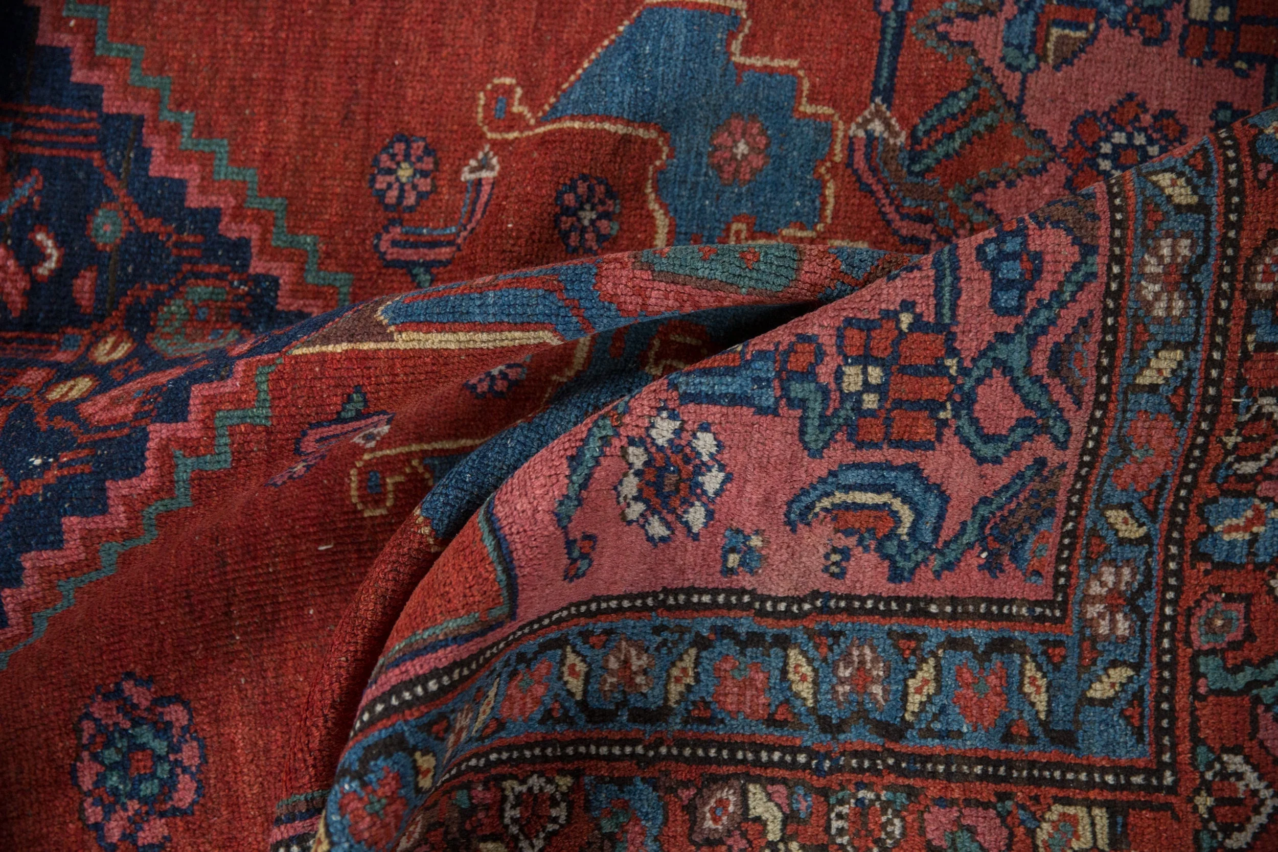 4x7 Vintage Kurdish Bijar Rug - Image 9