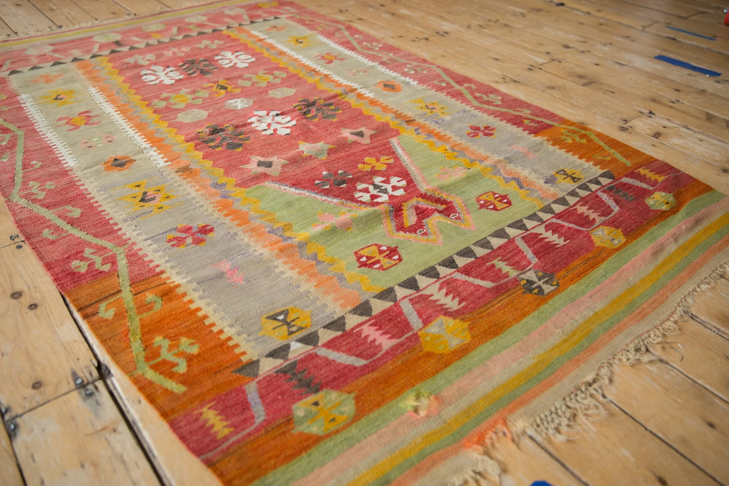 4x7 Vintage Turkish Kilim Rug - Image 7