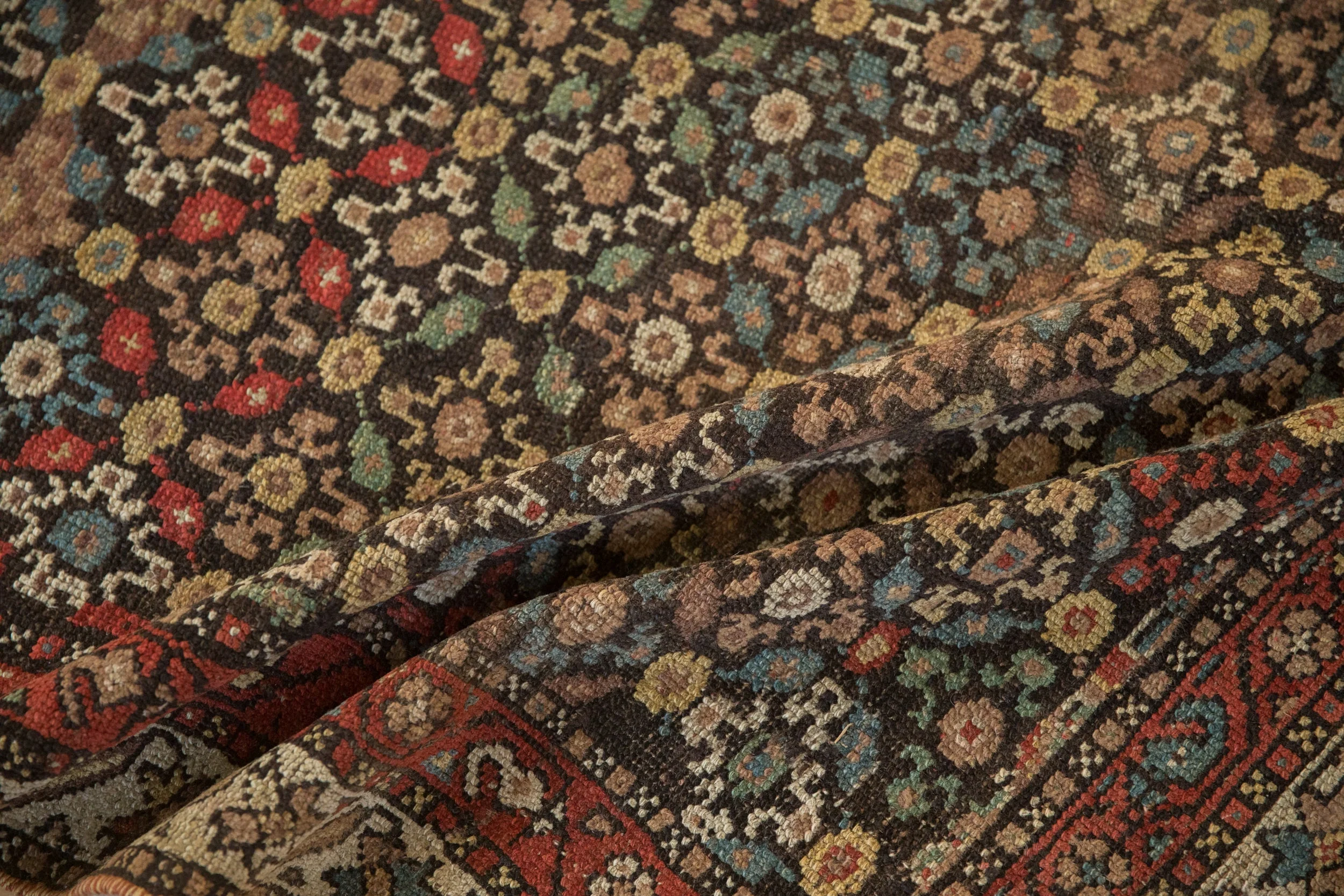 4x8.5 Antique Qashqai Rug Runner - Image 11