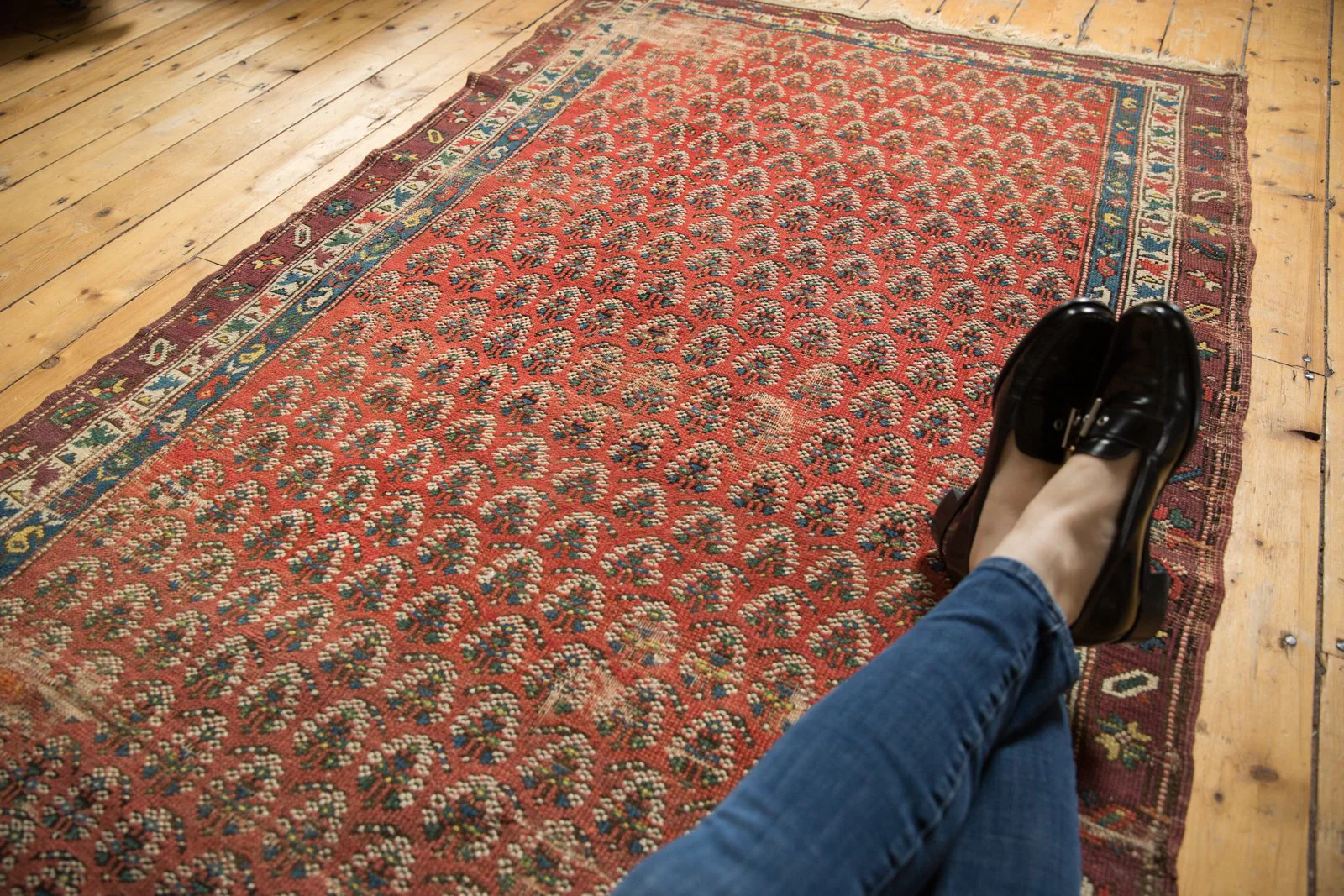 4x8 Antique Caucasian Rug Runner - Image 3