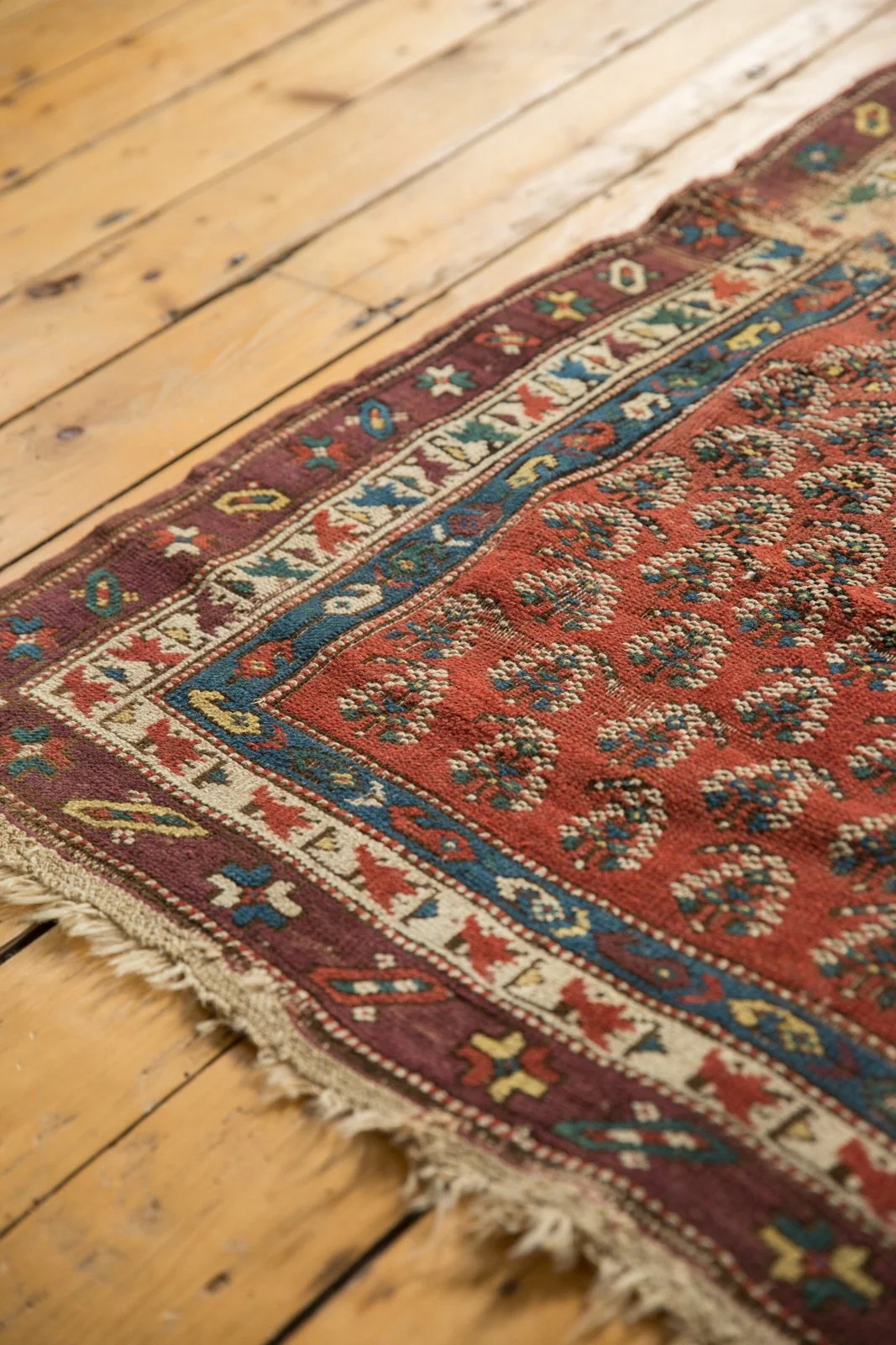 4x8 Antique Caucasian Rug Runner - Image 8
