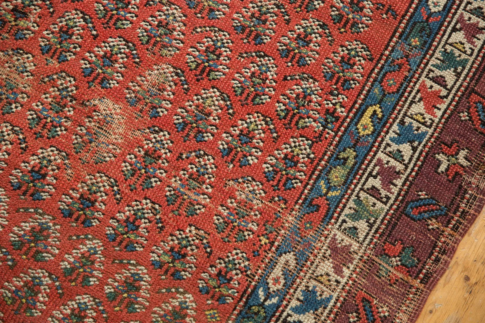4x8 Antique Caucasian Rug Runner - Image 9