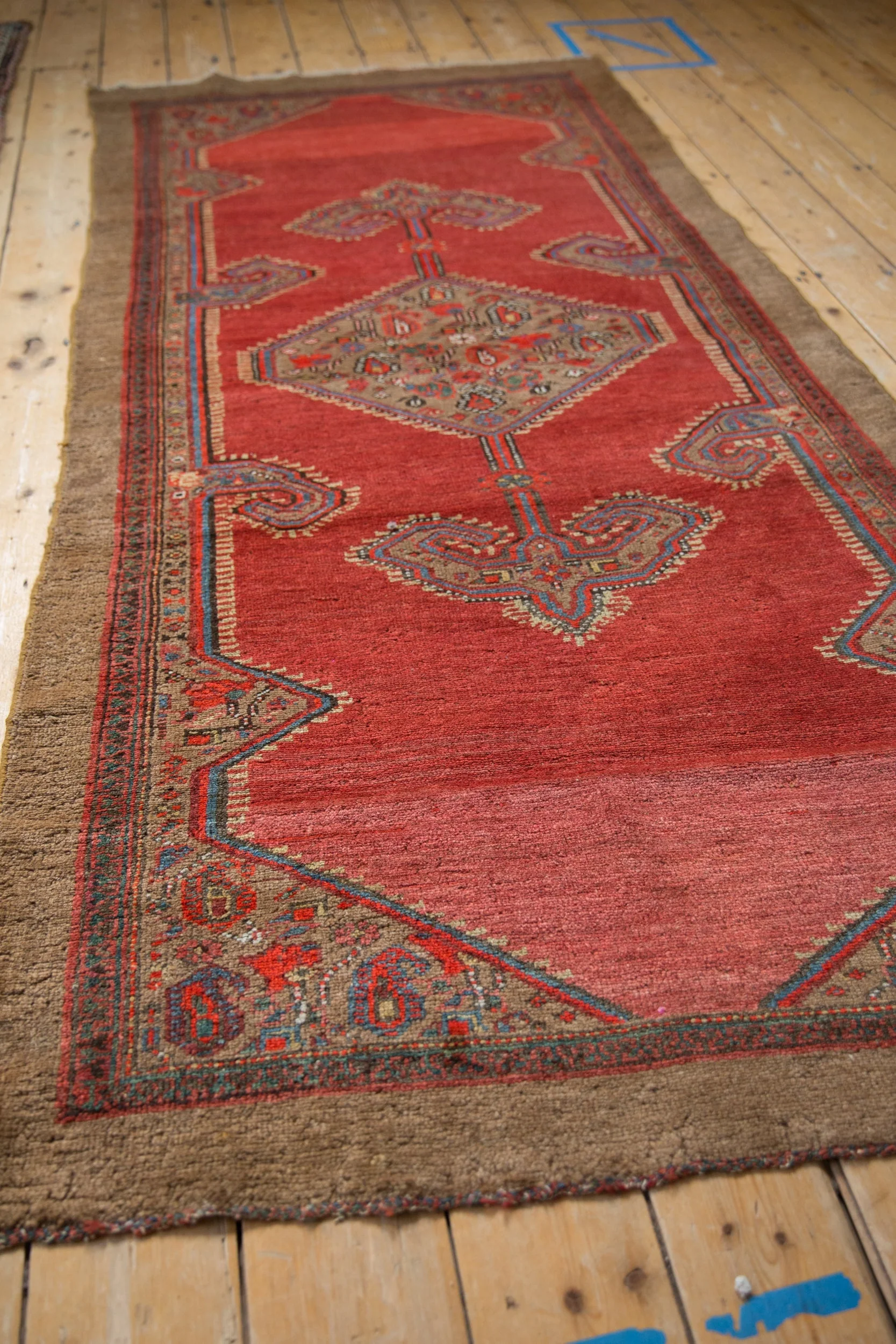 4x8 Vintage Camel Hair Serab Rug Runner - Image 7