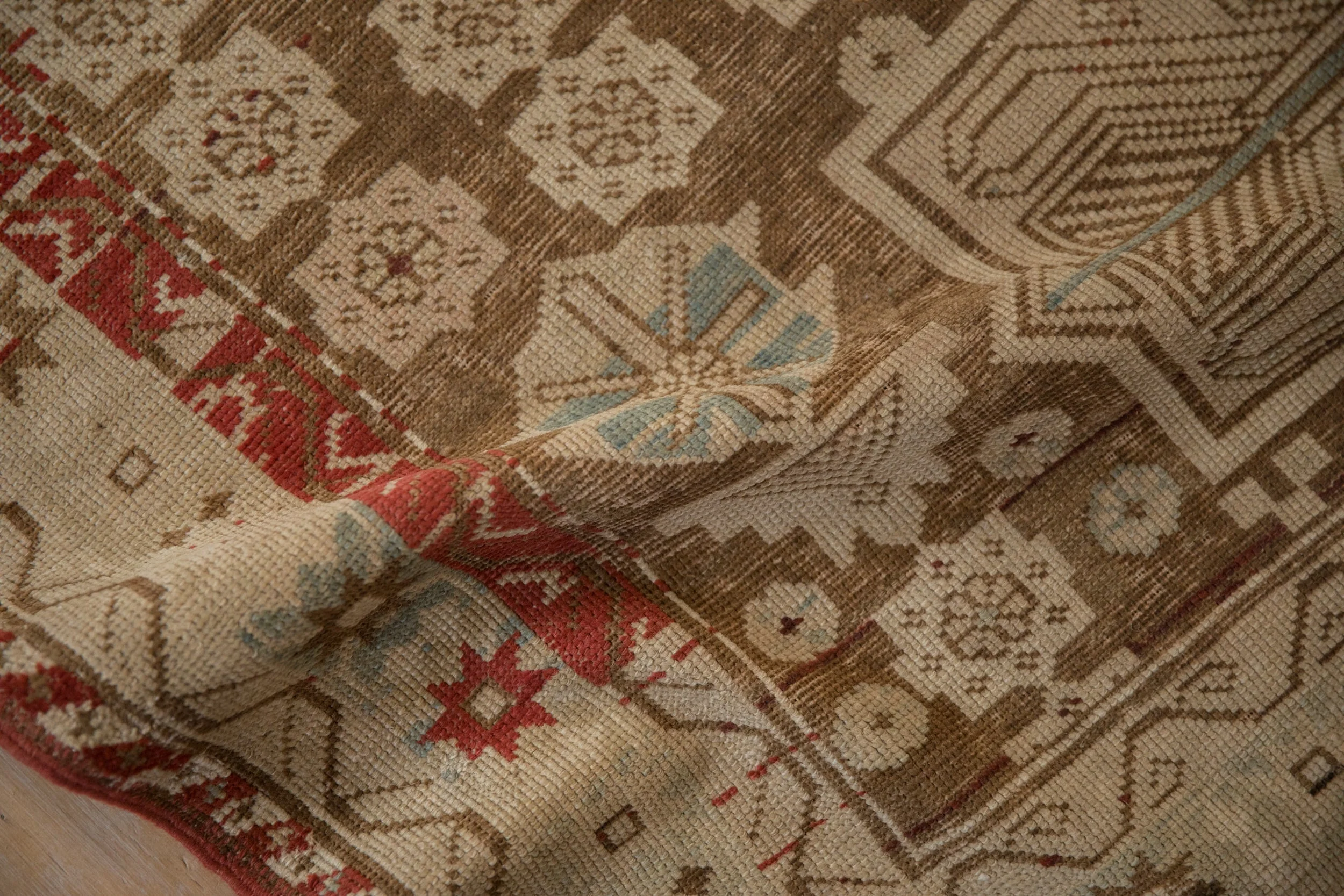 4x9.5 Antique Distressed Caucasian Rug Runner - Image 10