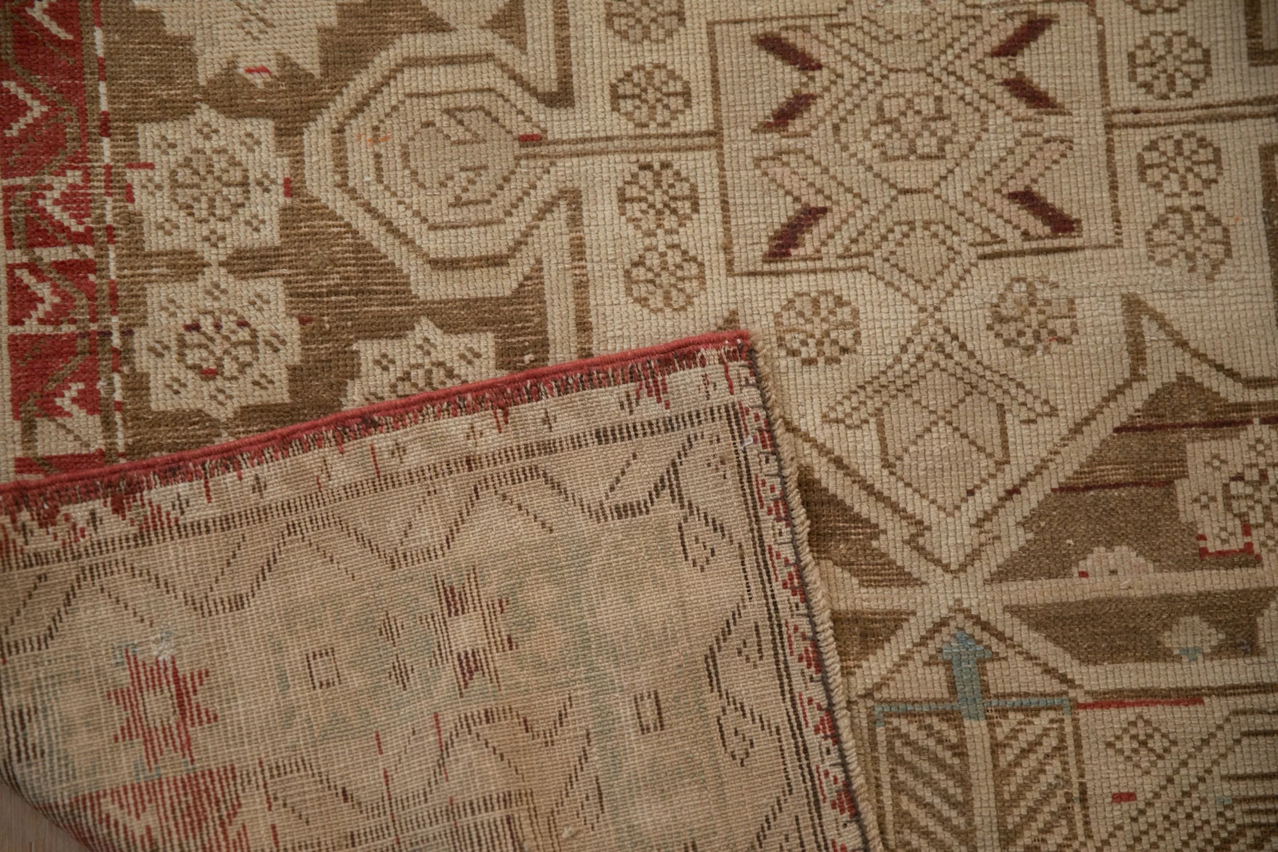 4x9.5 Antique Distressed Caucasian Rug Runner - Image 11