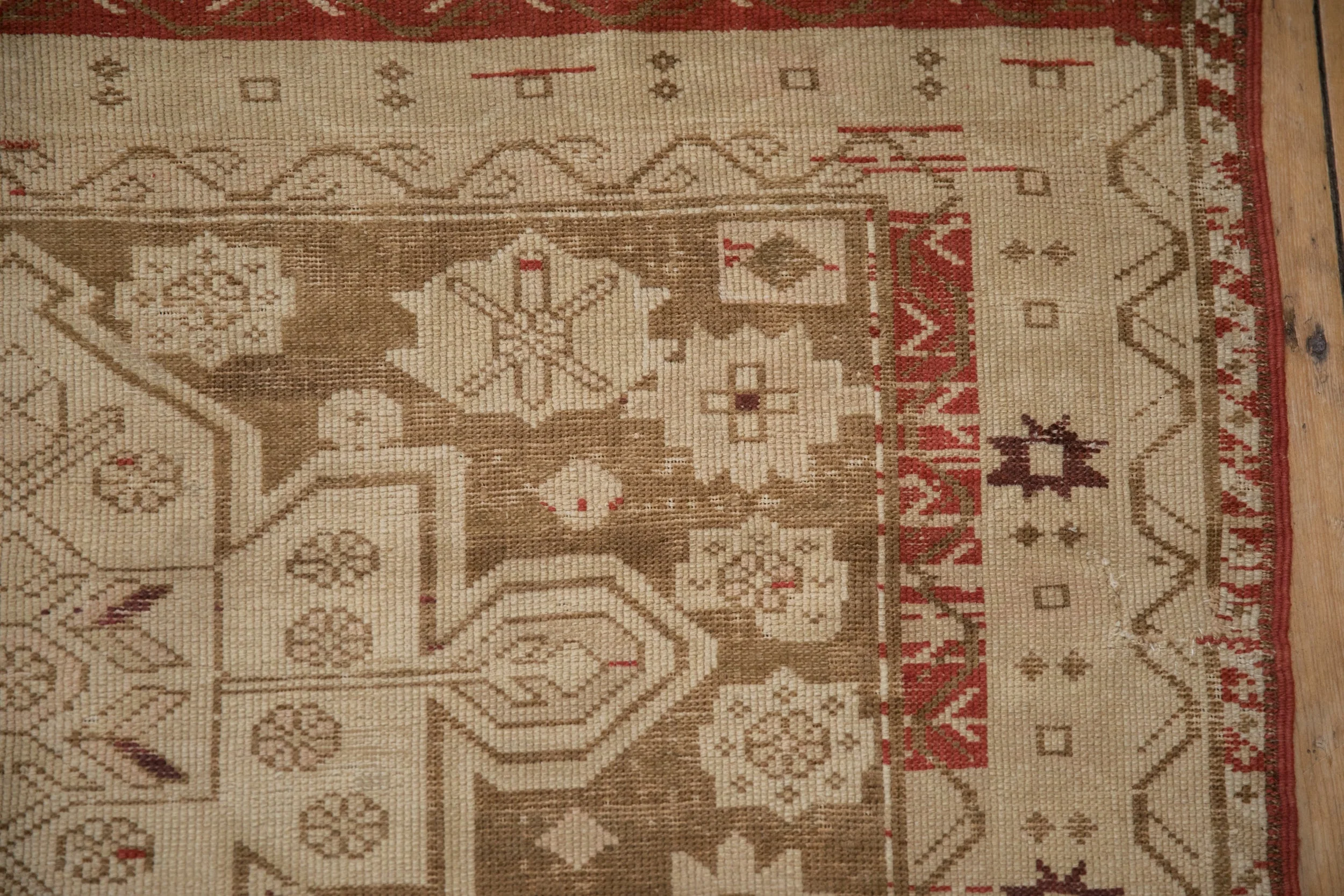 4x9.5 Antique Distressed Caucasian Rug Runner - Image 3