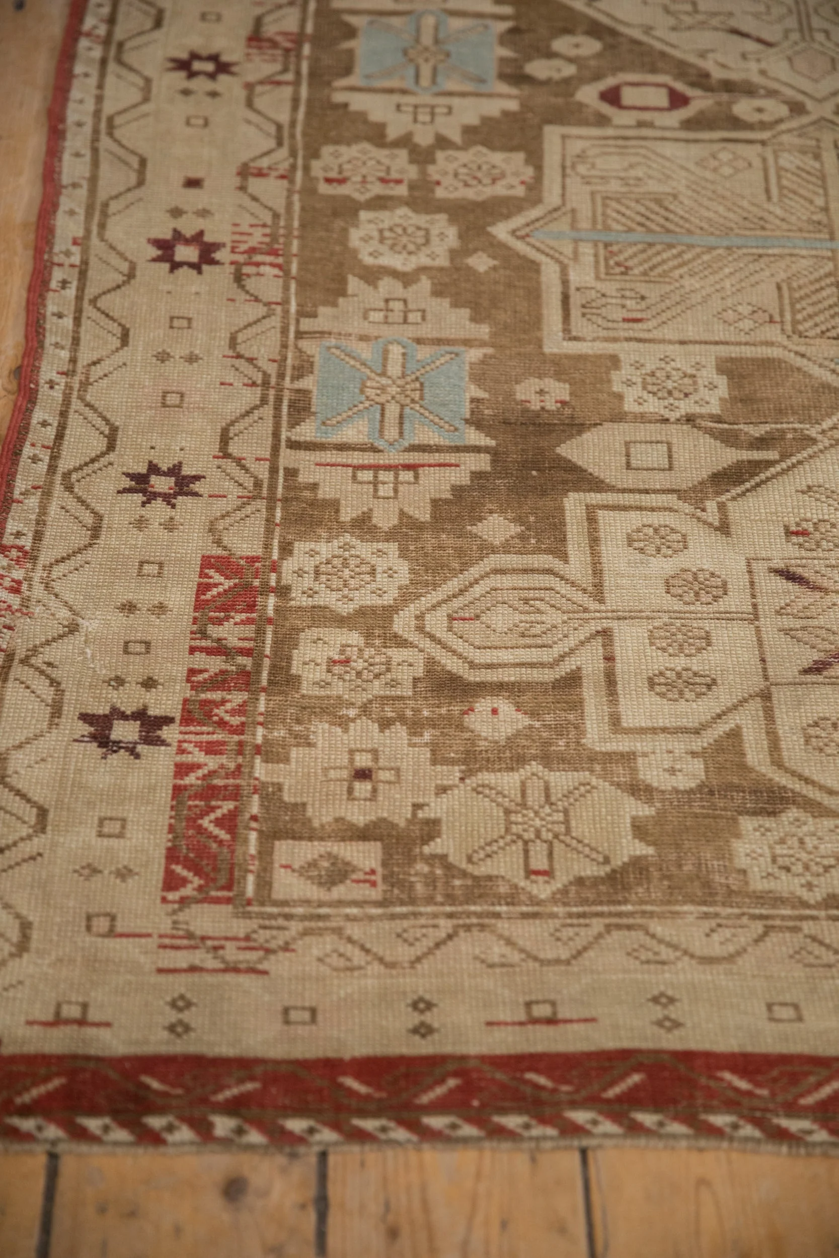 4x9.5 Antique Distressed Caucasian Rug Runner - Image 5