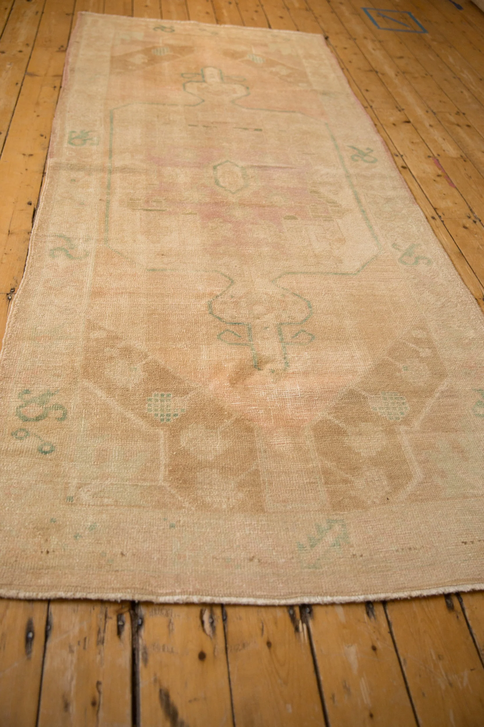 4x9.5 Vintage Distressed Oushak Rug Runner - Image 8