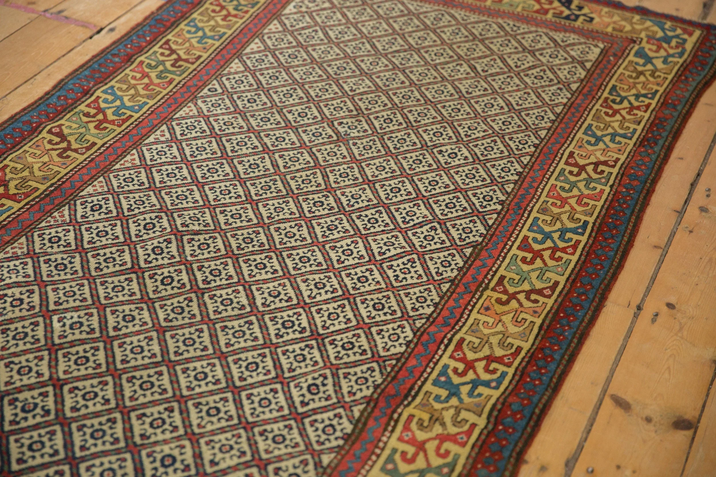 4x9 Antique Caucasian Rug Runner - Image 6