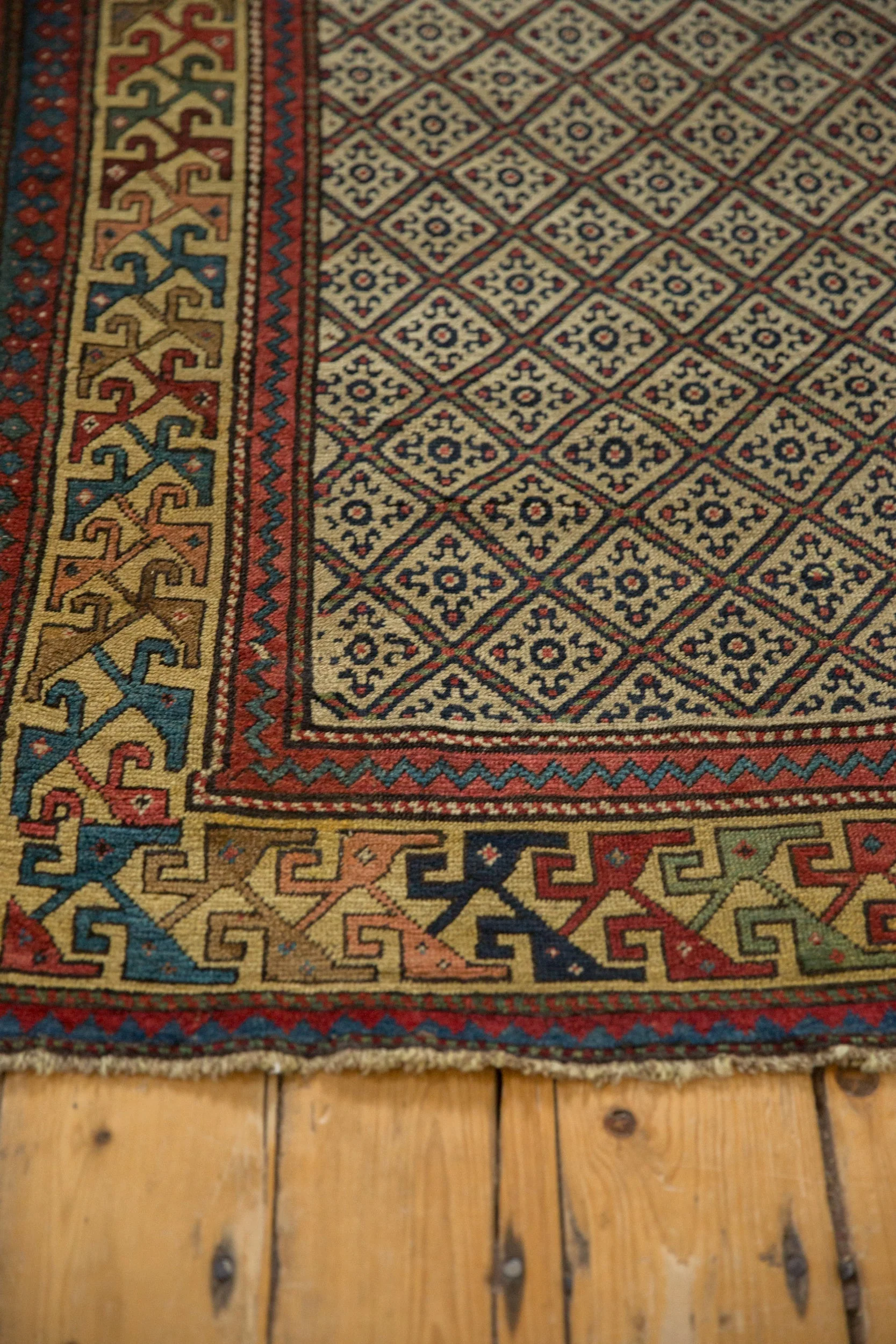 4x9 Antique Caucasian Rug Runner - Image 8