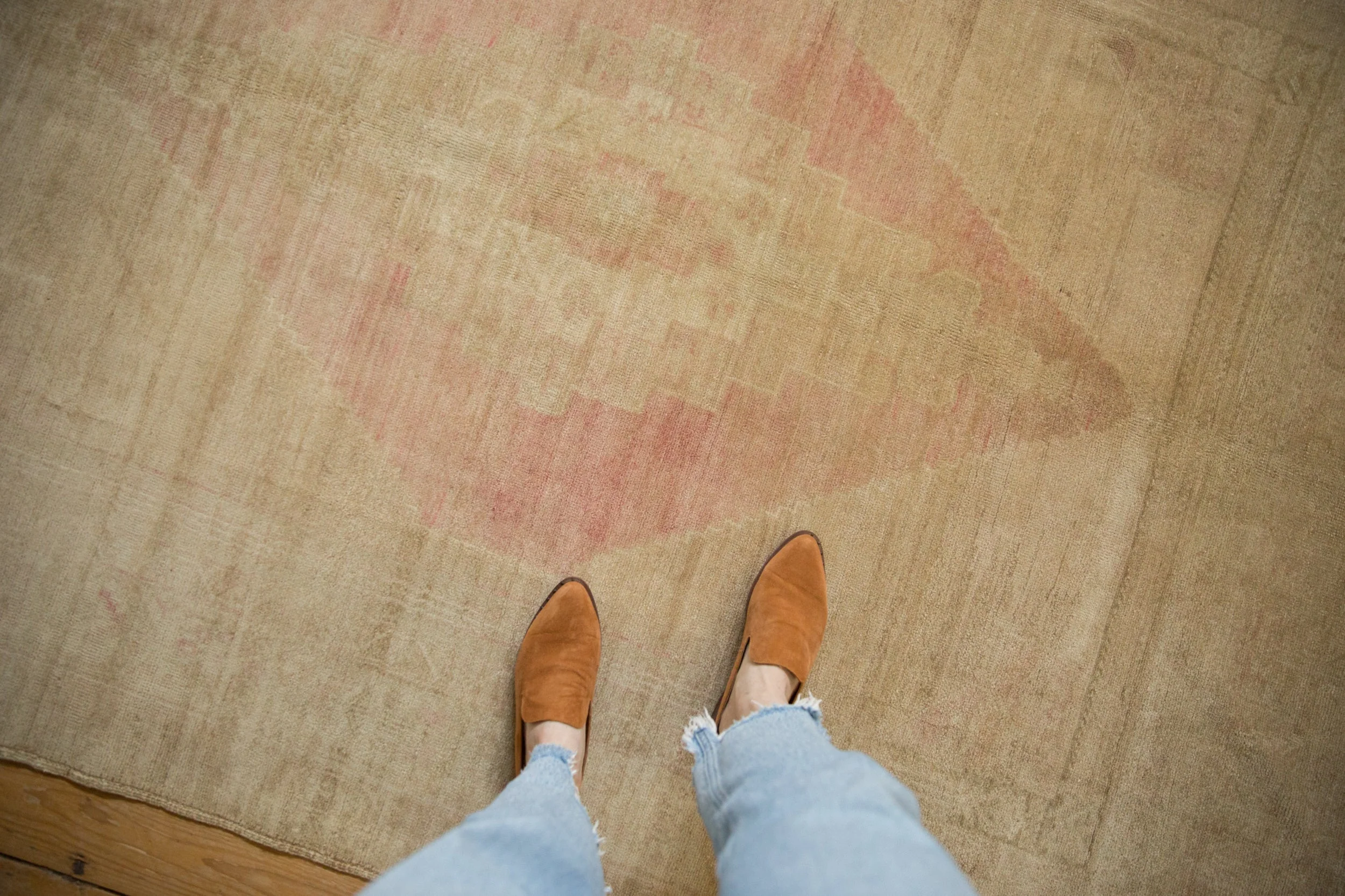 5.5x10 Vintage Distressed Oushak Carpet - Image 2