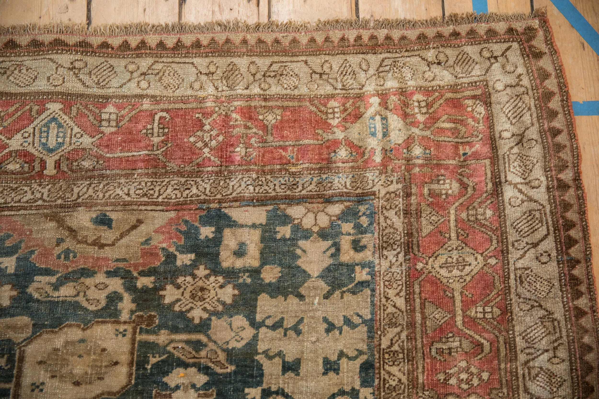 5.5x11 Antique Fine Distressed Bijar Rug Runner - Image 3