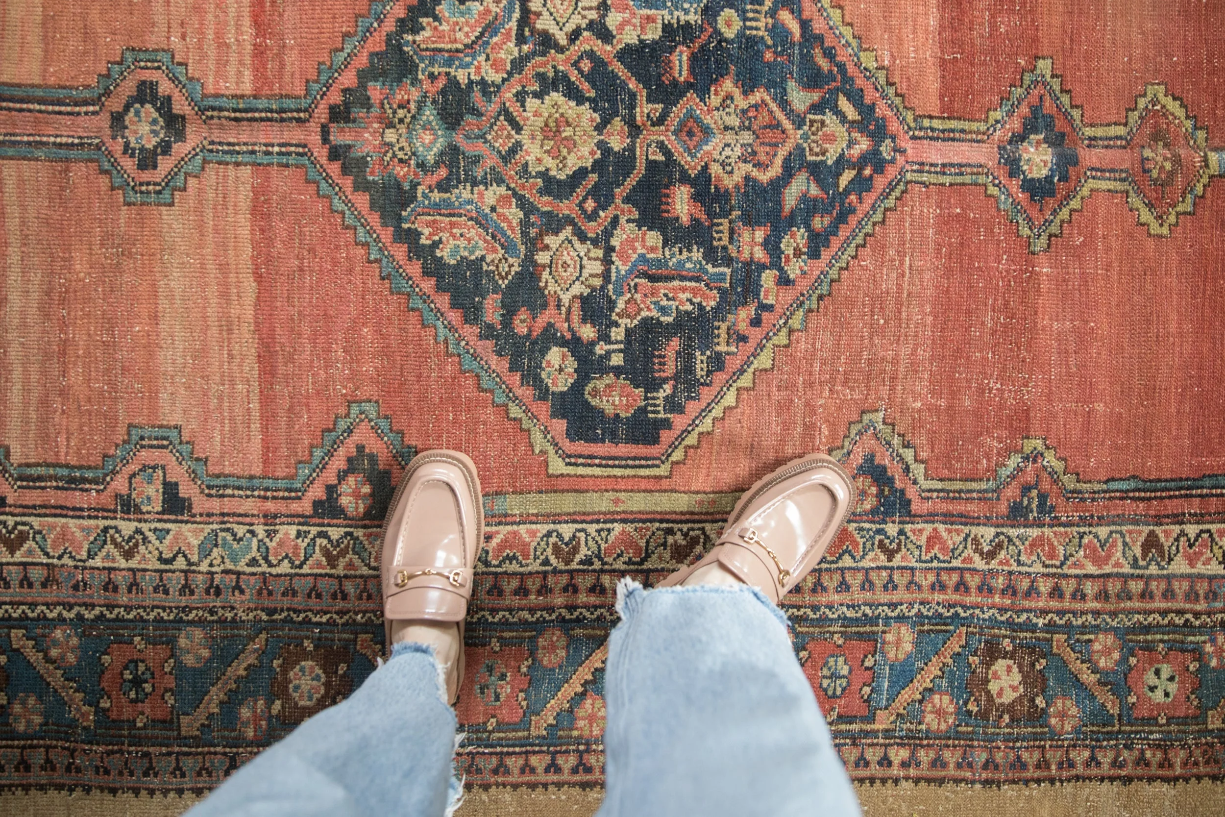 5.5x11 Antique Hamadan Rug Runner - Image 2