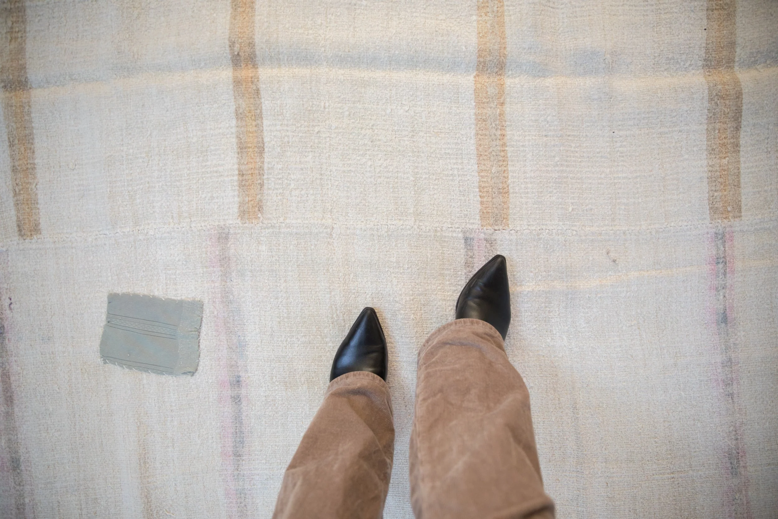 5.5x13.5 Vintage Distressed Hemp Kilim Rug Runner - Image 2