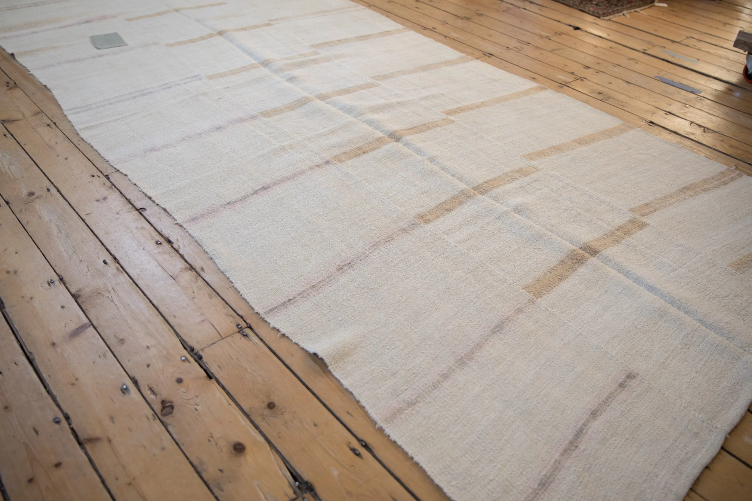 5.5x13.5 Vintage Distressed Hemp Kilim Rug Runner - Image 3