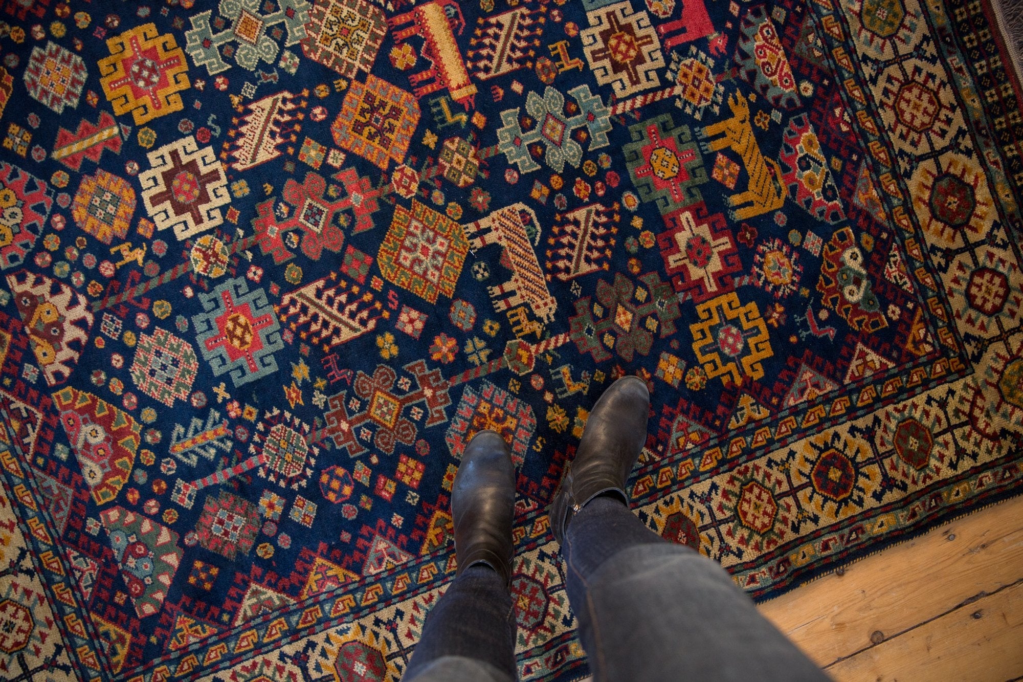 5.5x6.5 Vintage Indian Shiraz Design Carpet - Image 2