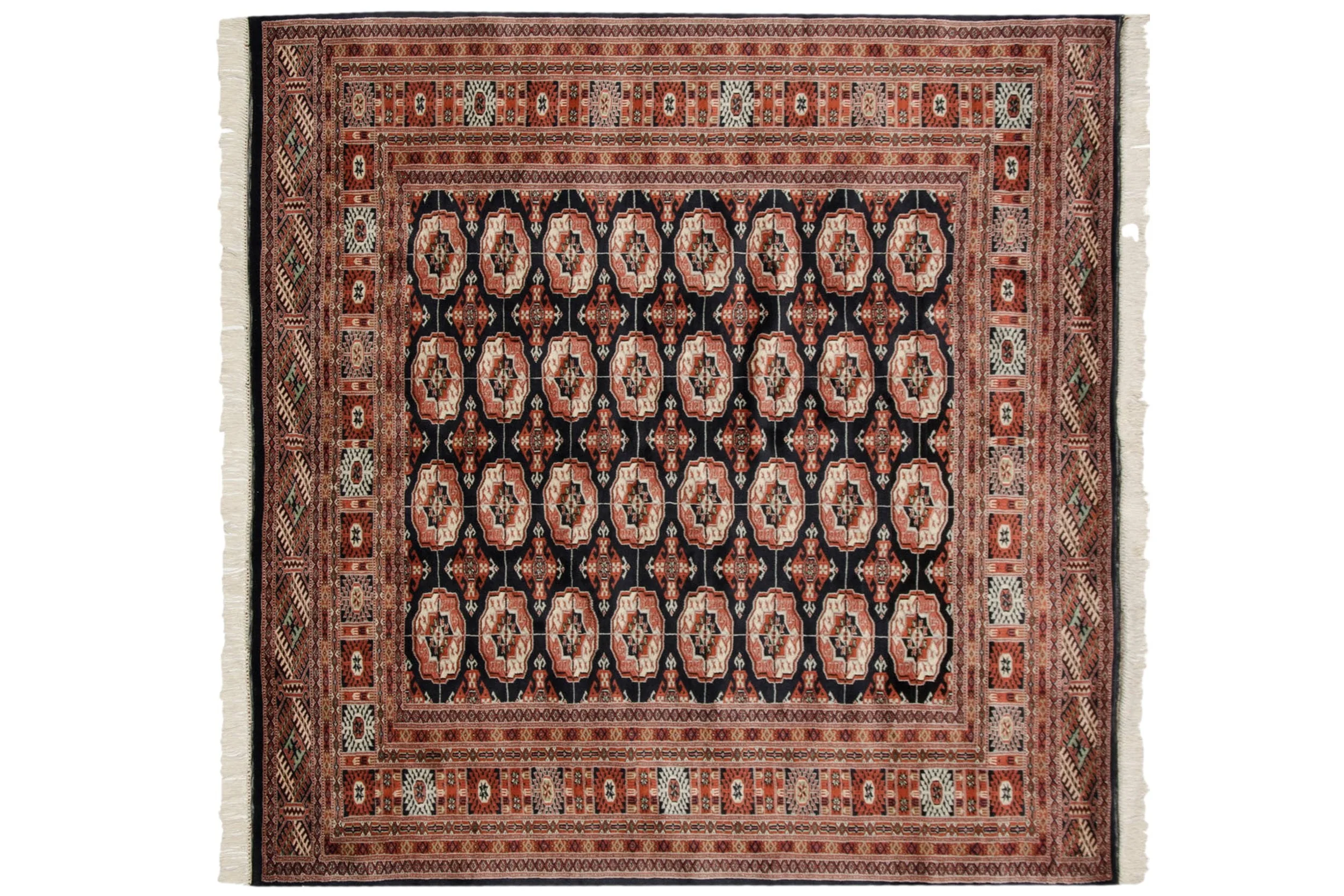 5.5x6 Vintage Fine Bokhara Square Carpet - Image 2