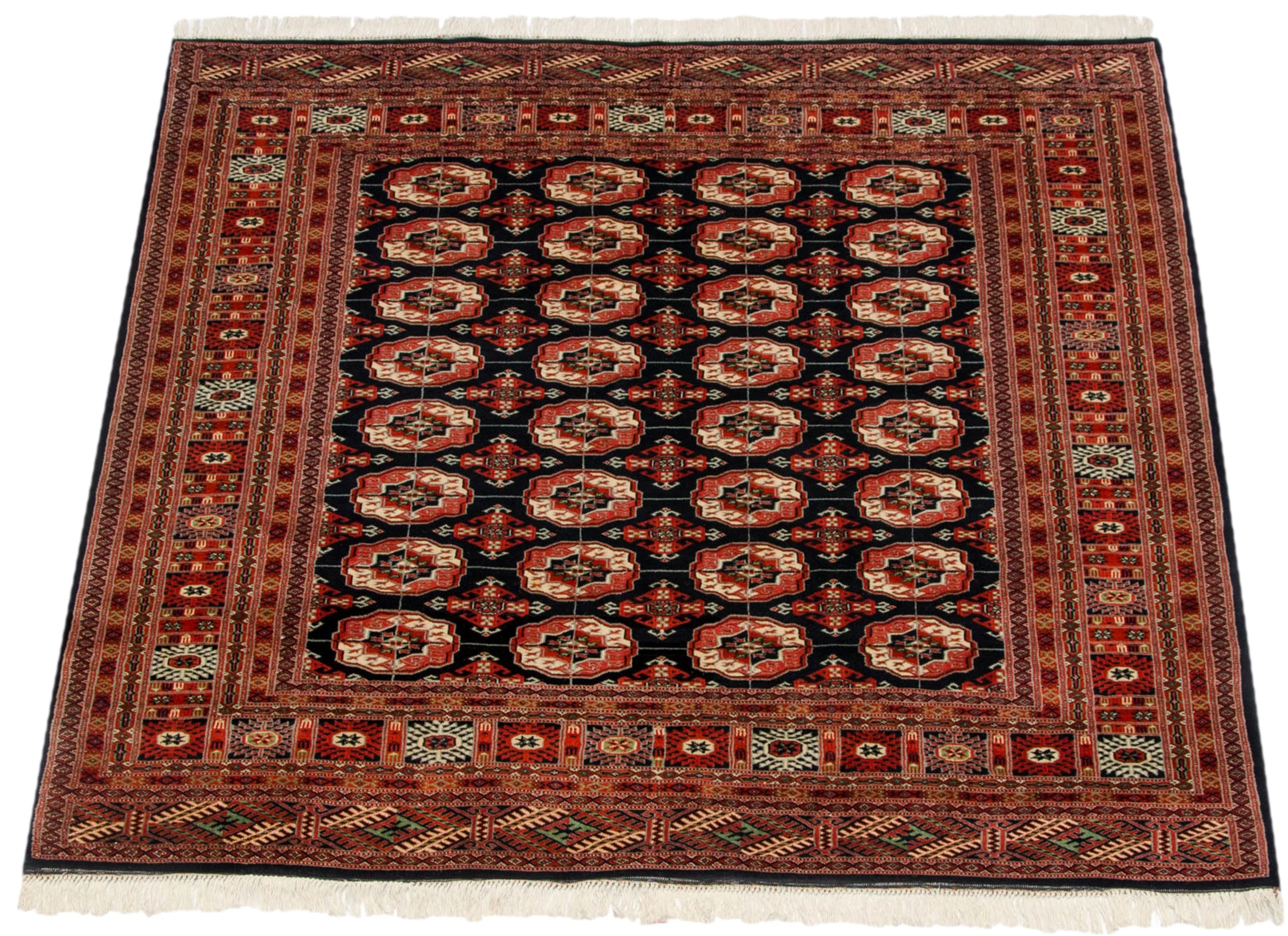 5.5x6 Vintage Fine Bokhara Square Carpet - Image 3