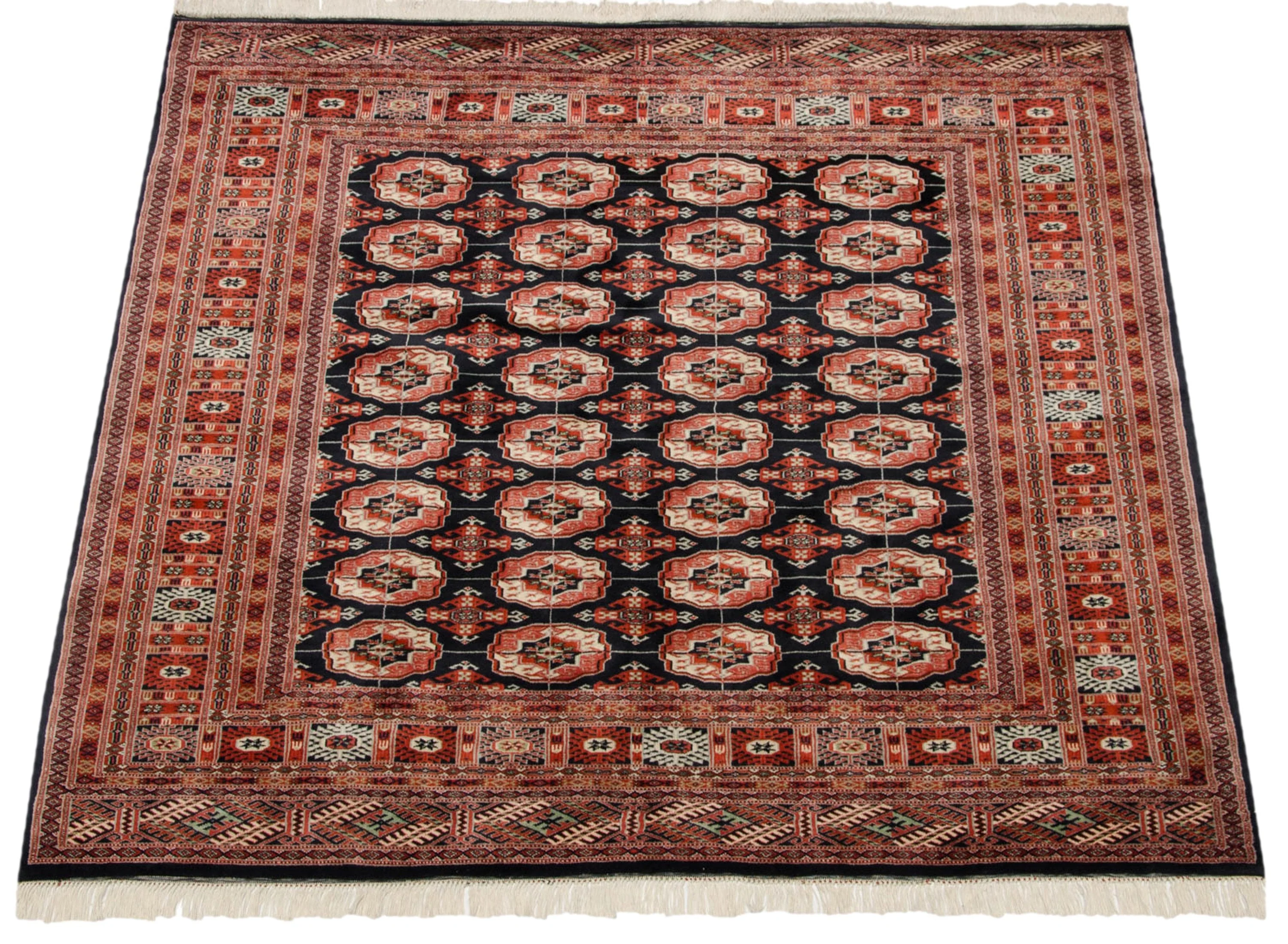 5.5x6 Vintage Fine Bokhara Square Carpet - Image 6