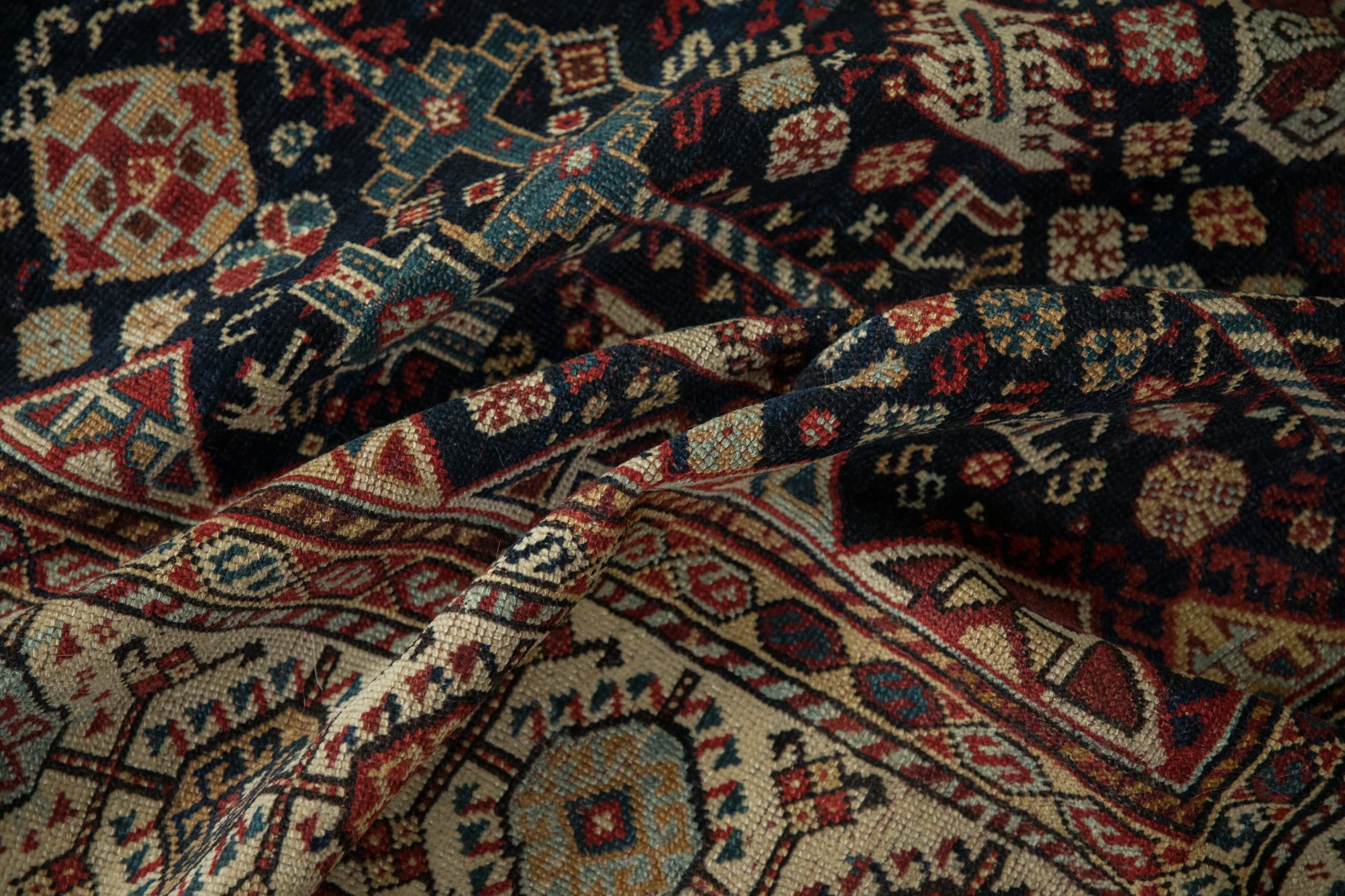 5.5x7.5 Antique Fine Qashqai Carpet - Image 8
