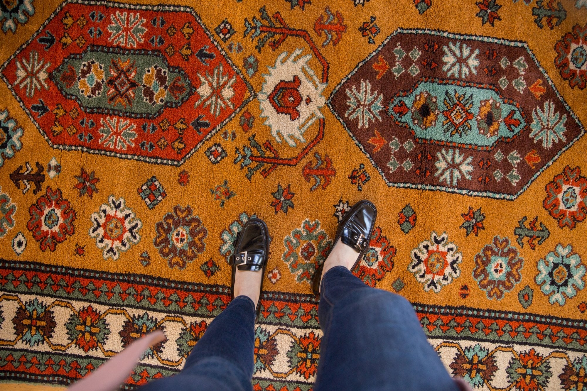 5.5x7.5 Vintage Siberian Kazak Design Carpet - Image 2