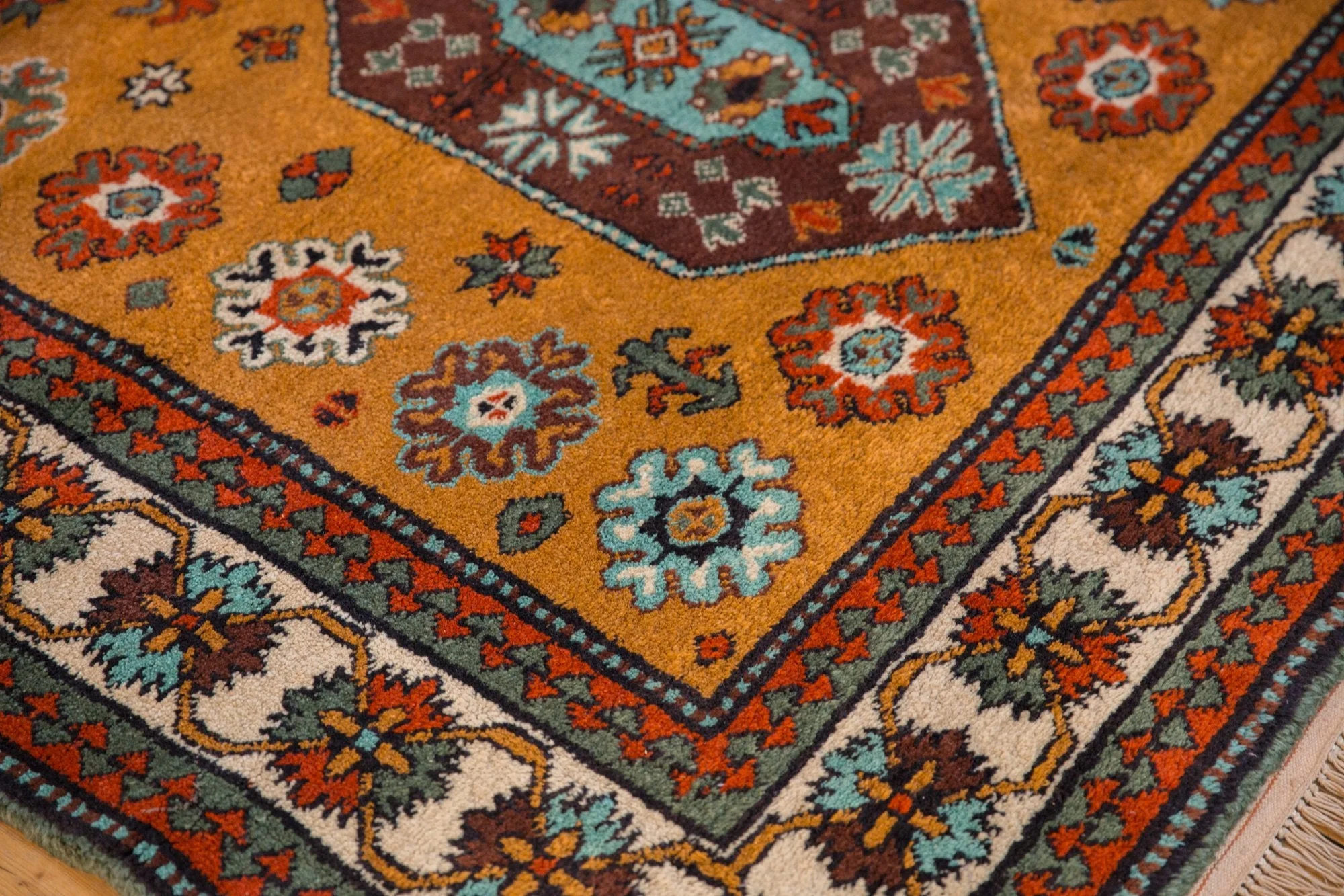 5.5x7.5 Vintage Siberian Kazak Design Carpet - Image 4