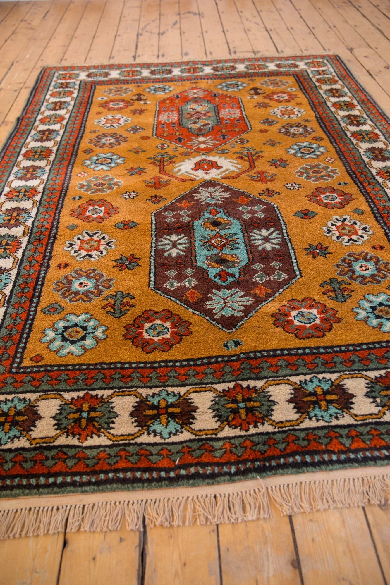 5.5x7.5 Vintage Siberian Kazak Design Carpet - Image 5