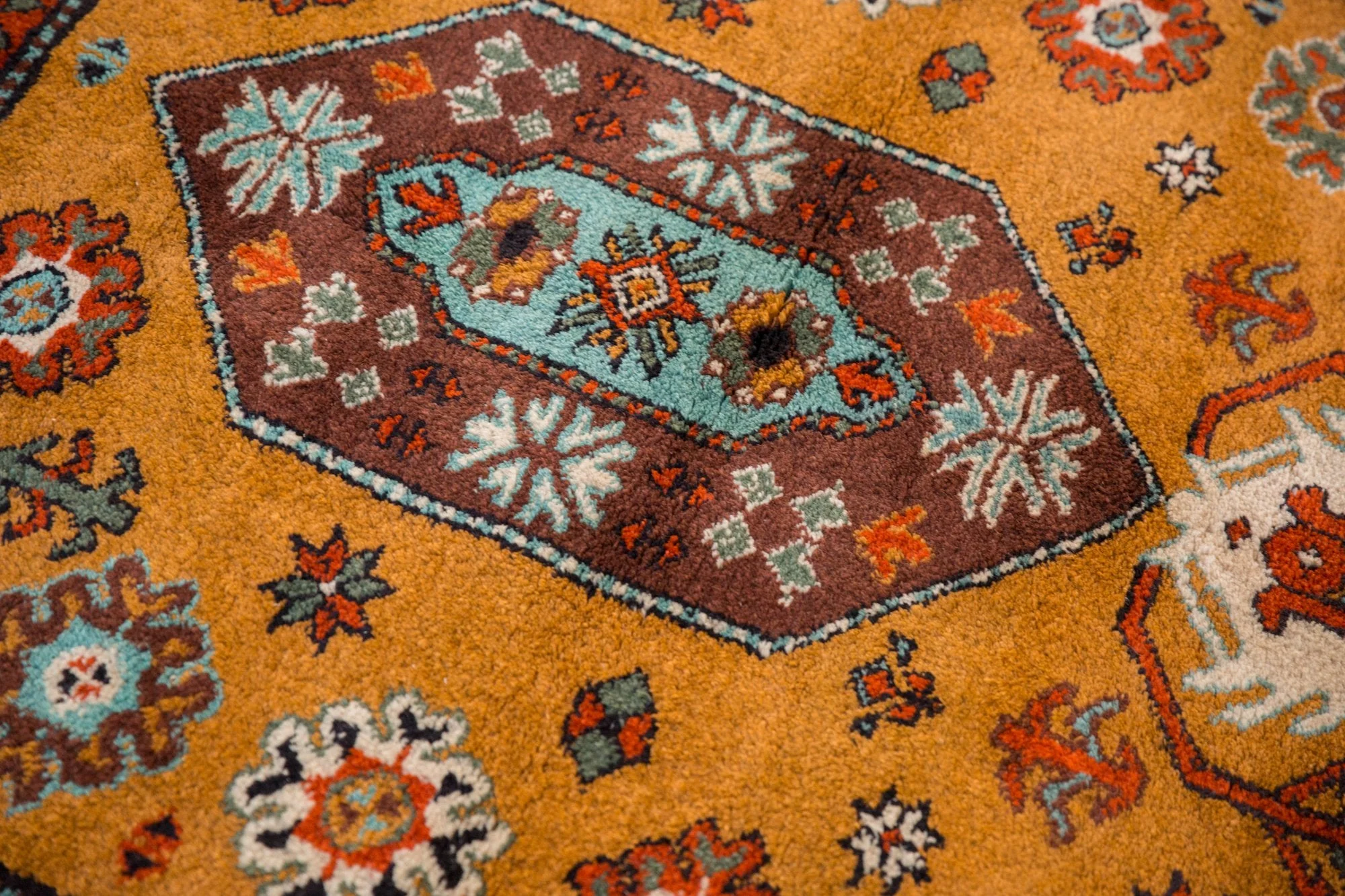 5.5x7.5 Vintage Siberian Kazak Design Carpet - Image 8
