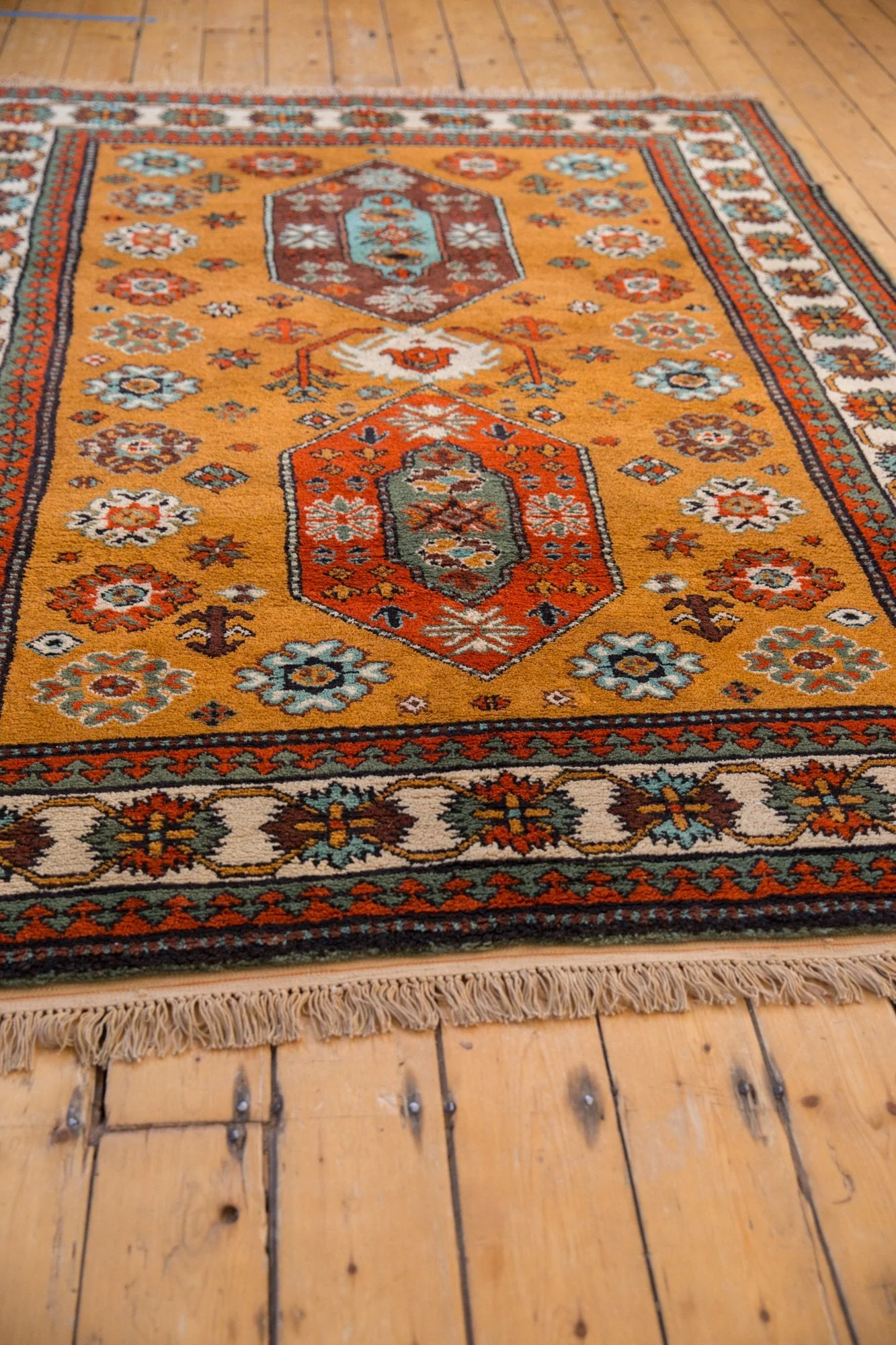 5.5x7.5 Vintage Siberian Kazak Design Carpet - Image 9