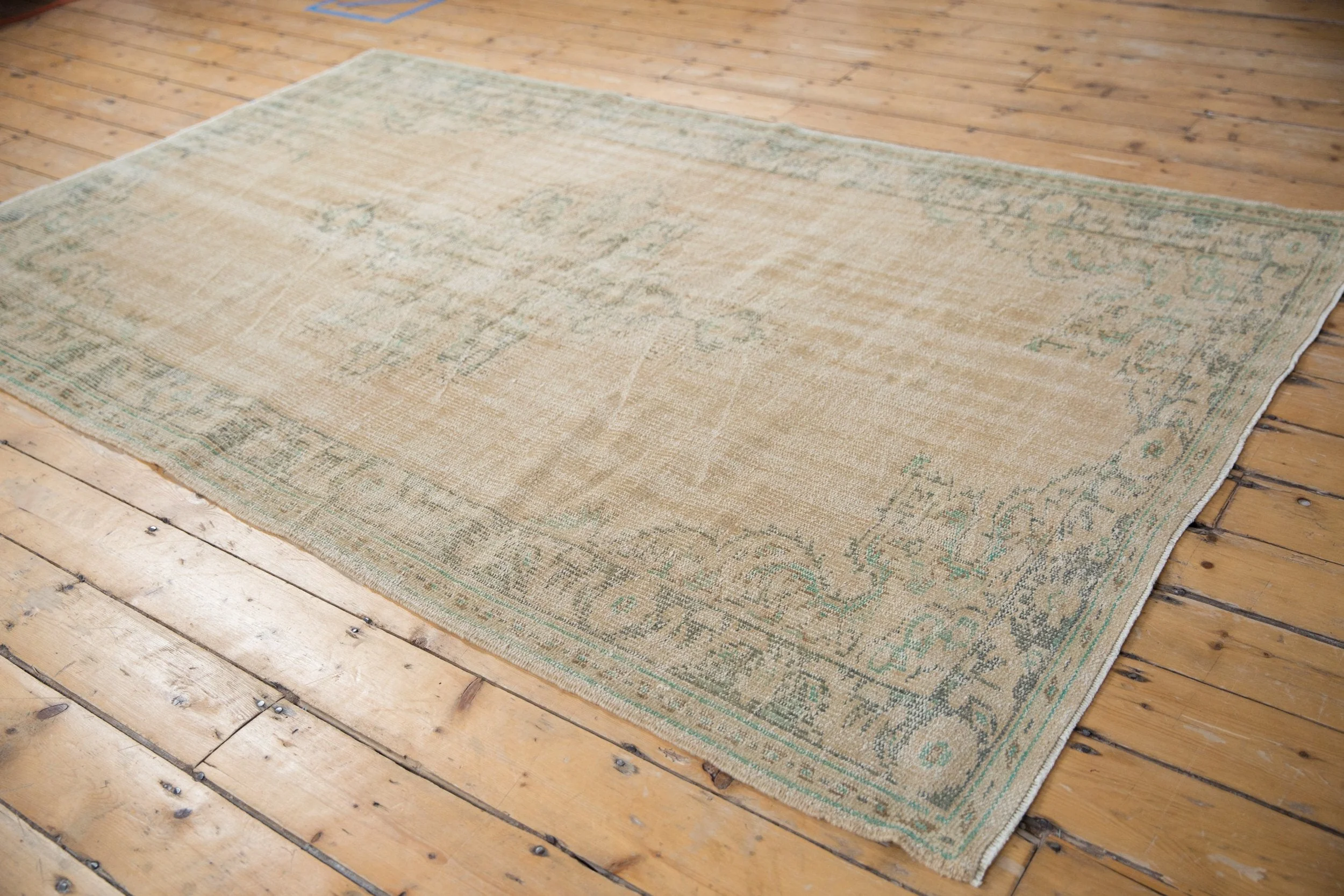 5.5x8.5 Vintage Distressed Oushak Carpet - Image 7