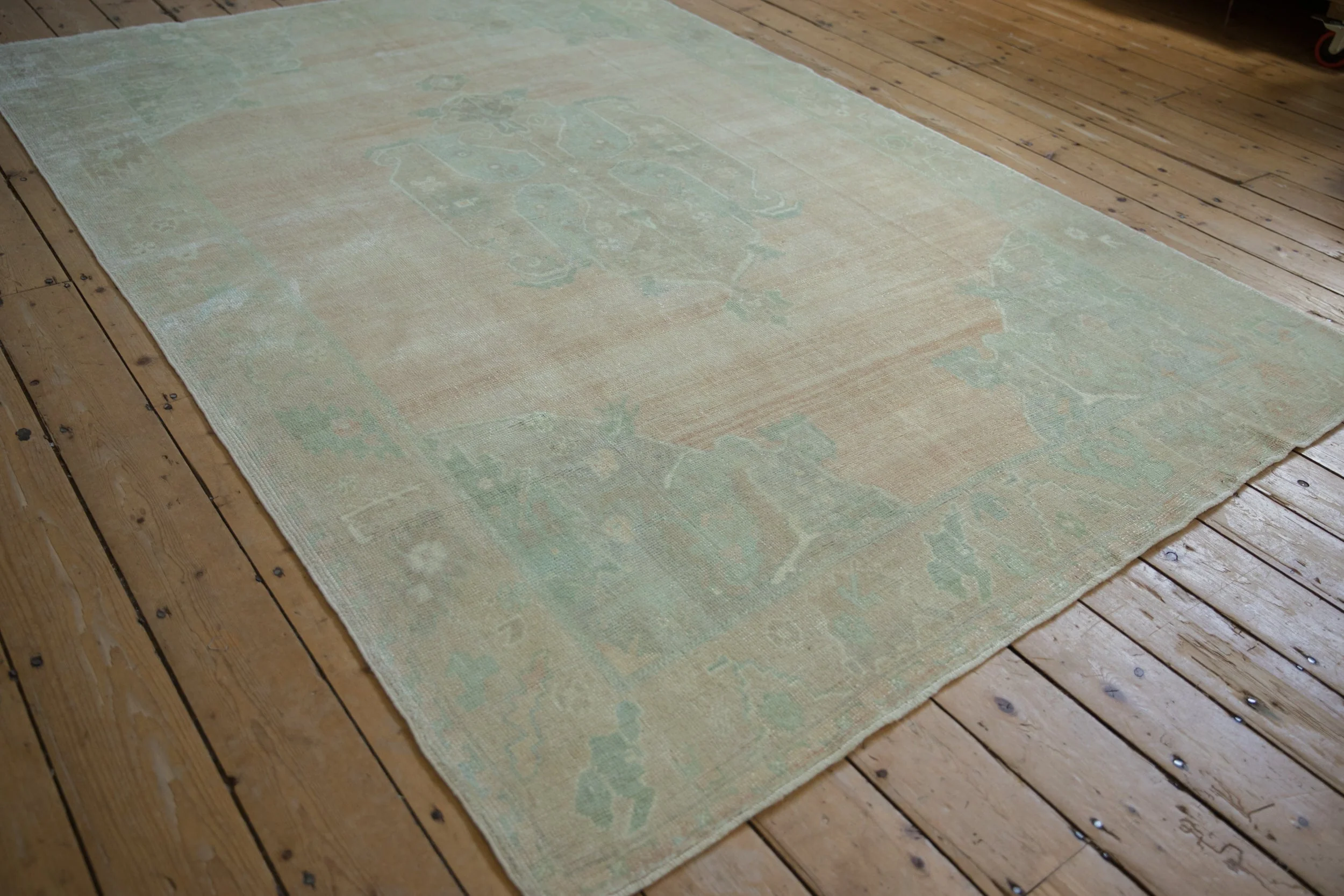 5.5x8.5 Vintage Distressed Oushak Carpet - Image 4