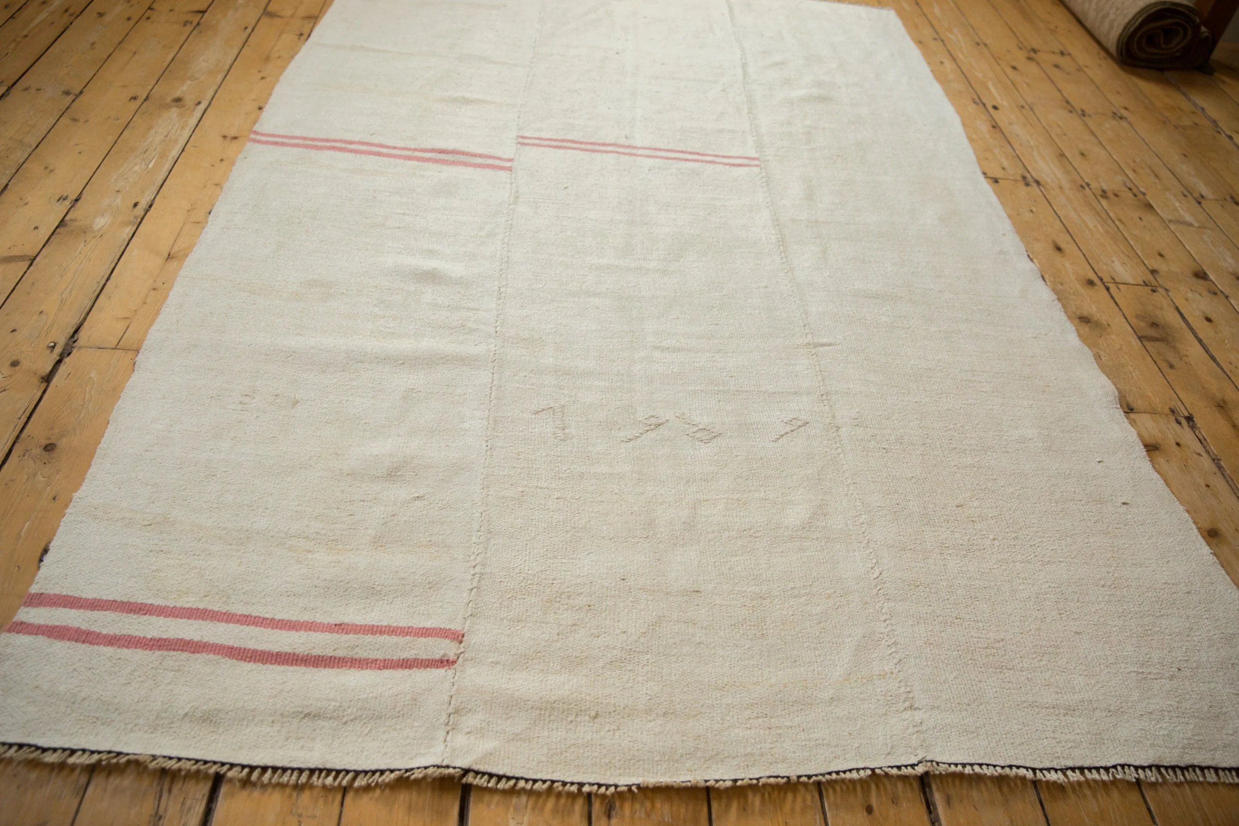 5.5x8.5 Vintage Hemp Kilim Carpet - Image 9