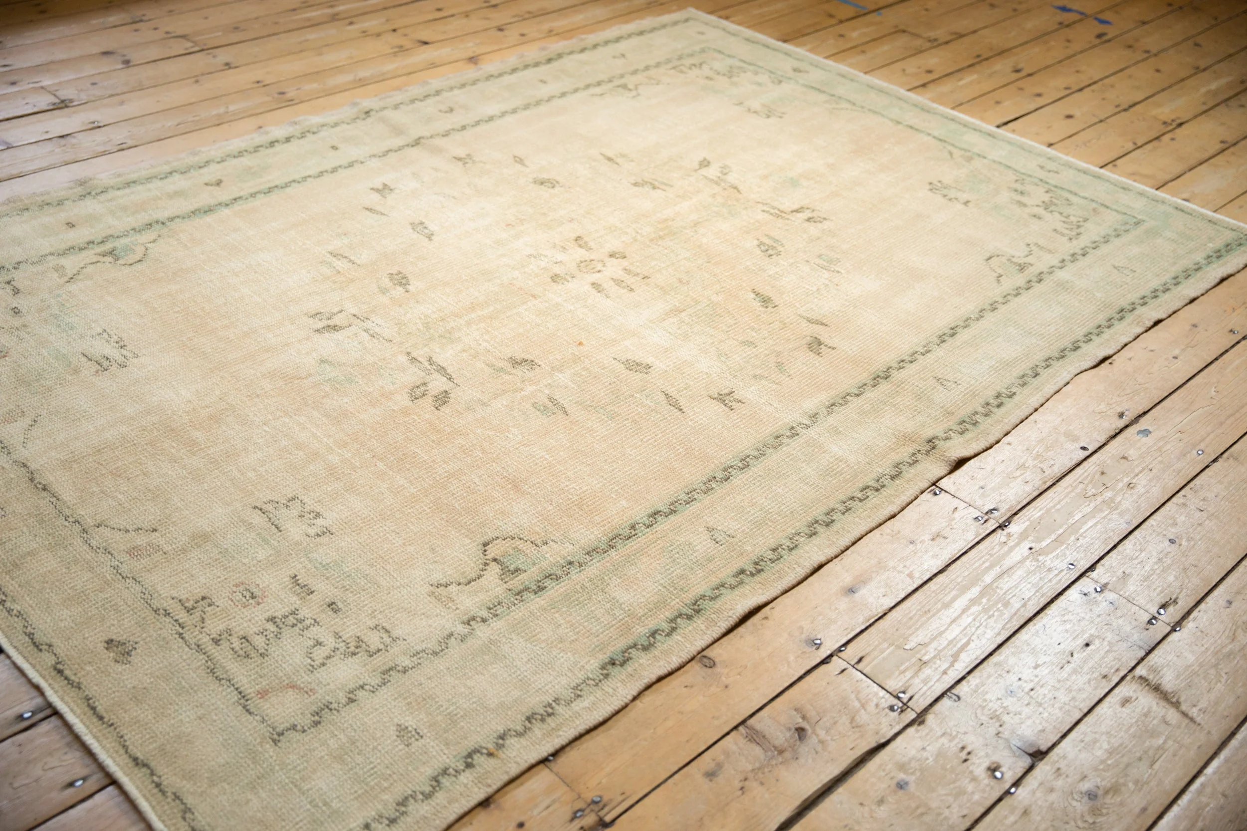 5.5x8 Vintage Distressed Oushak Carpet - Image 11