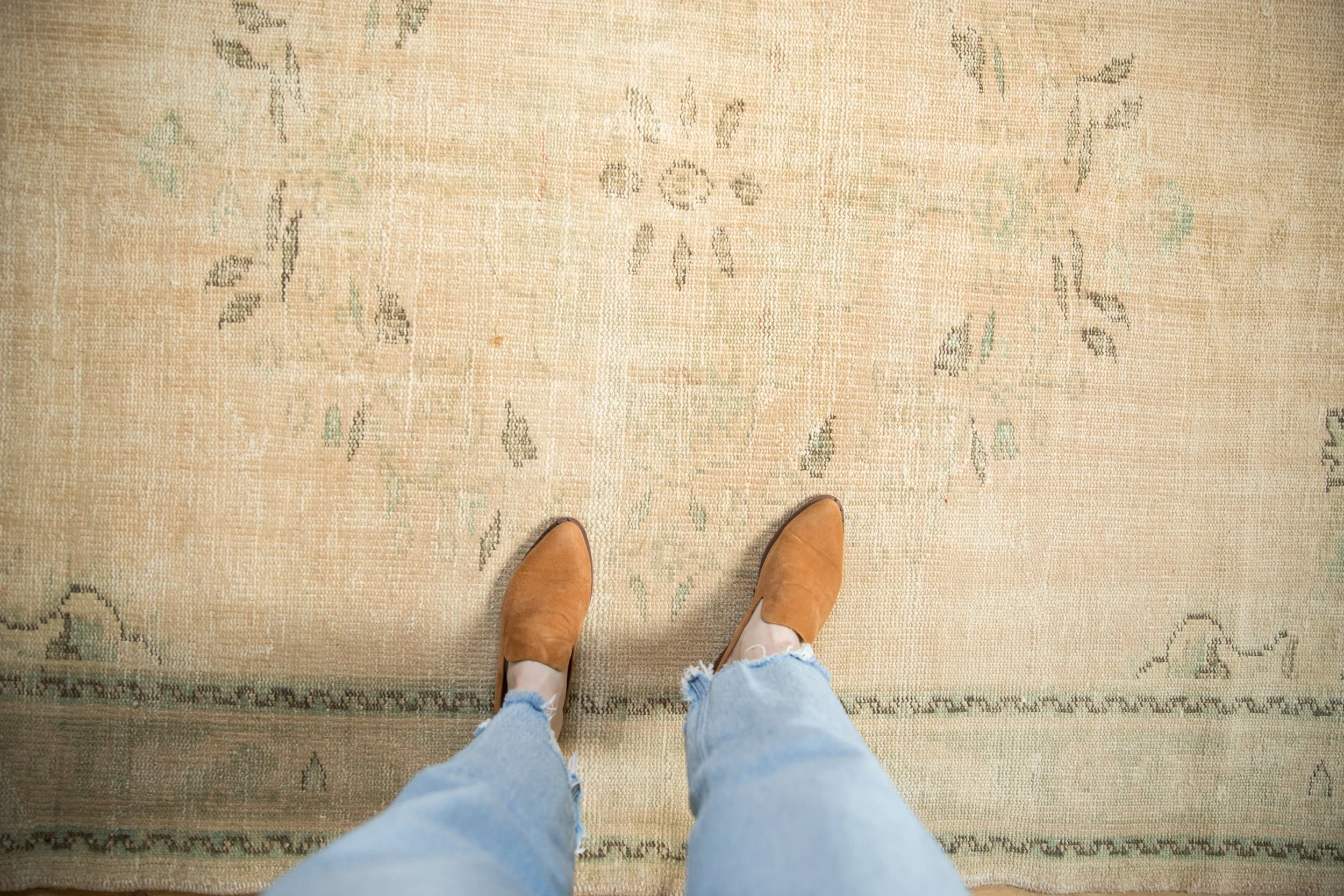 5.5x8 Vintage Distressed Oushak Carpet - Image 2