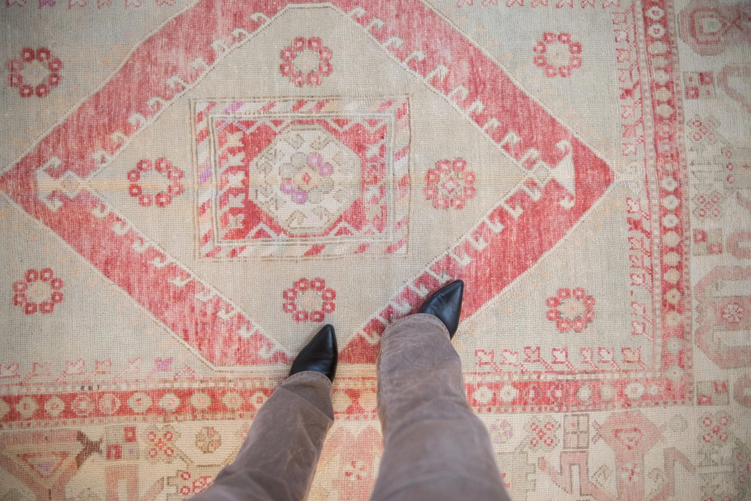 5.5x8 Vintage Distressed Oushak Carpet - Image 2