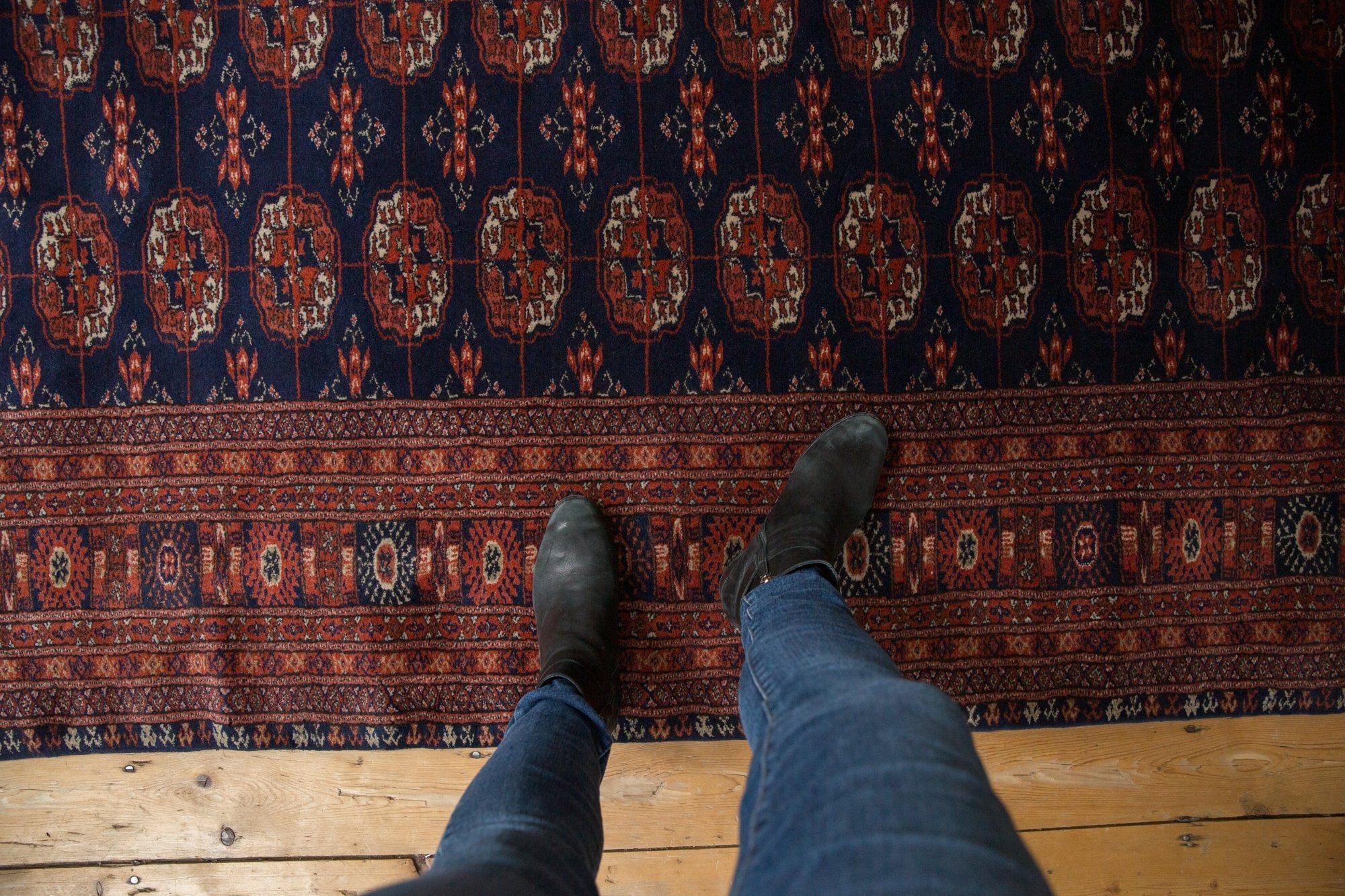 5.5x8 Vintage Fine Pakistani Bokhara Design Carpet - Image 2