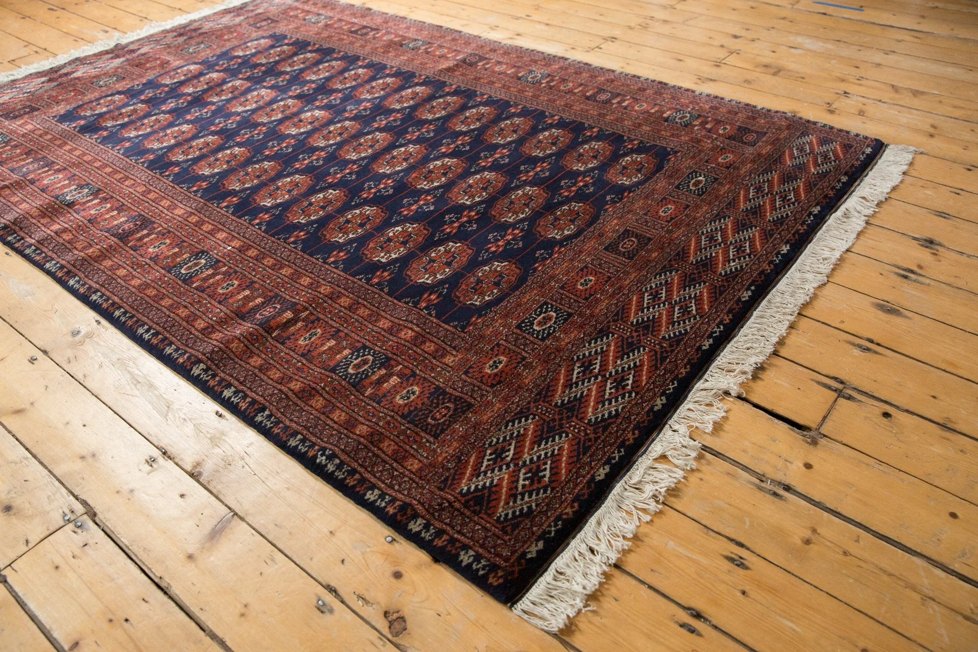 5.5x8 Vintage Fine Pakistani Bokhara Design Carpet - Image 3