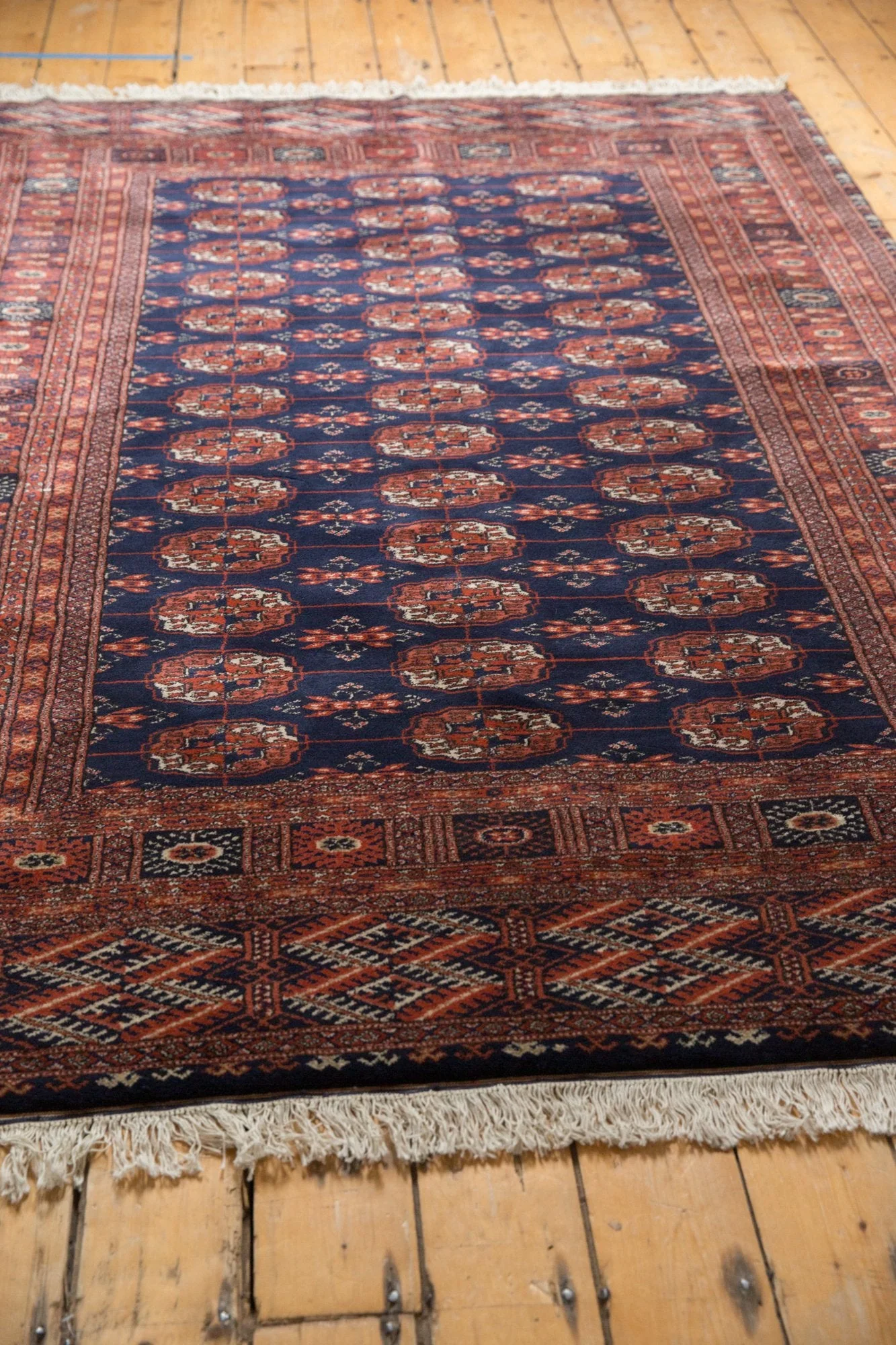 5.5x8 Vintage Fine Pakistani Bokhara Design Carpet - Image 4