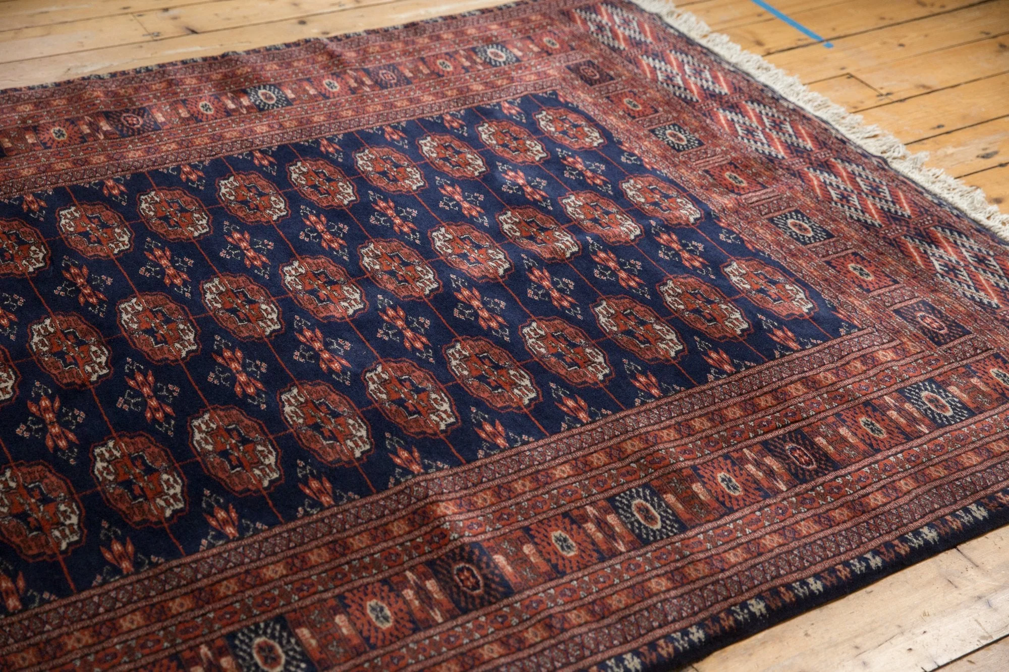 5.5x8 Vintage Fine Pakistani Bokhara Design Carpet - Image 7