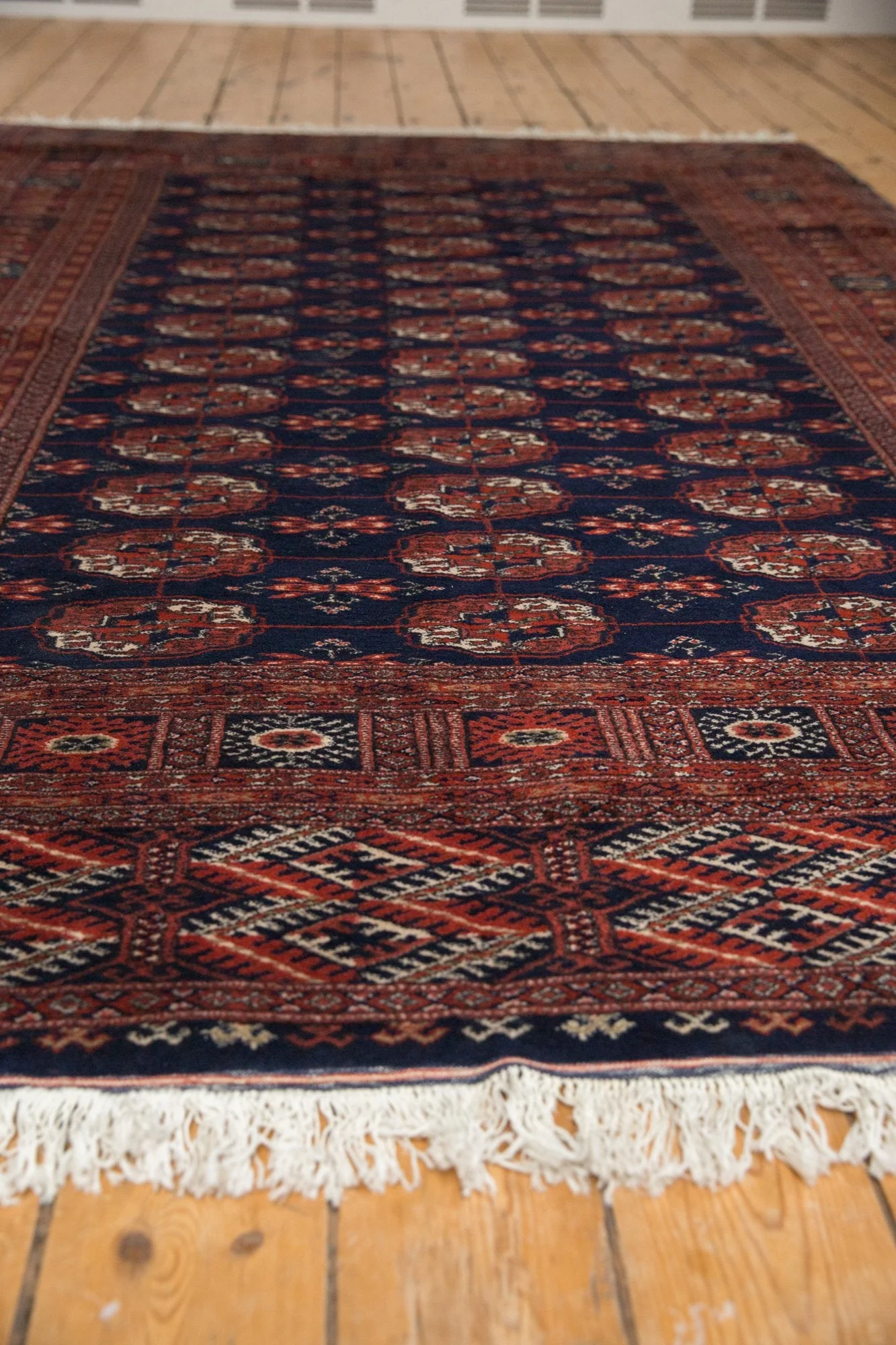 5.5x8 Vintage Fine Pakistani Bokhara Design Carpet - Image 8