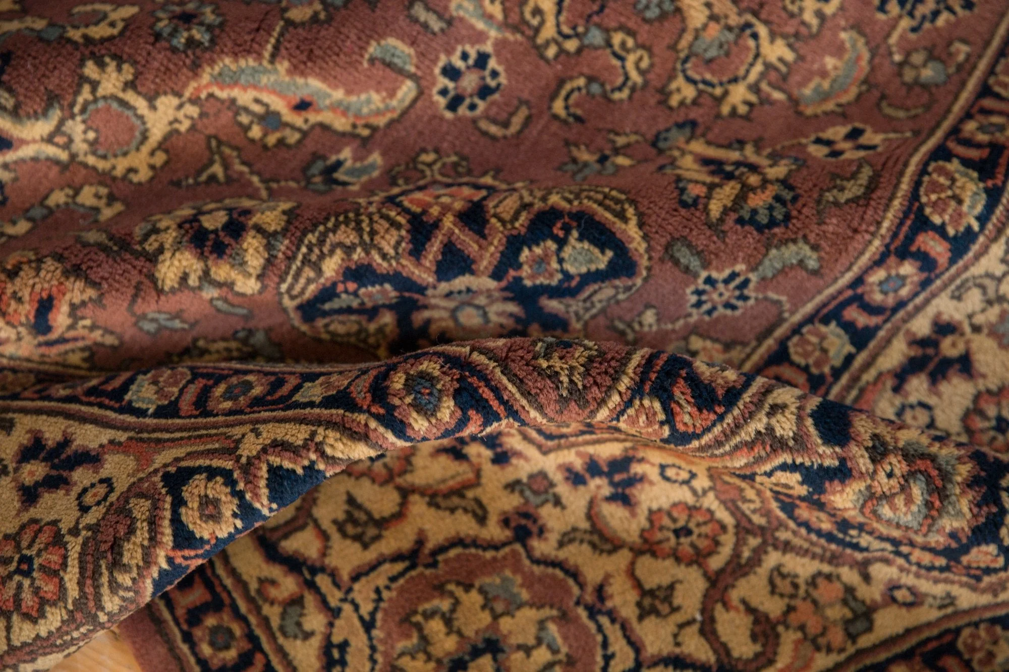 5.5x8 Vintage Romanian Tabriz Design Carpet - Image 10